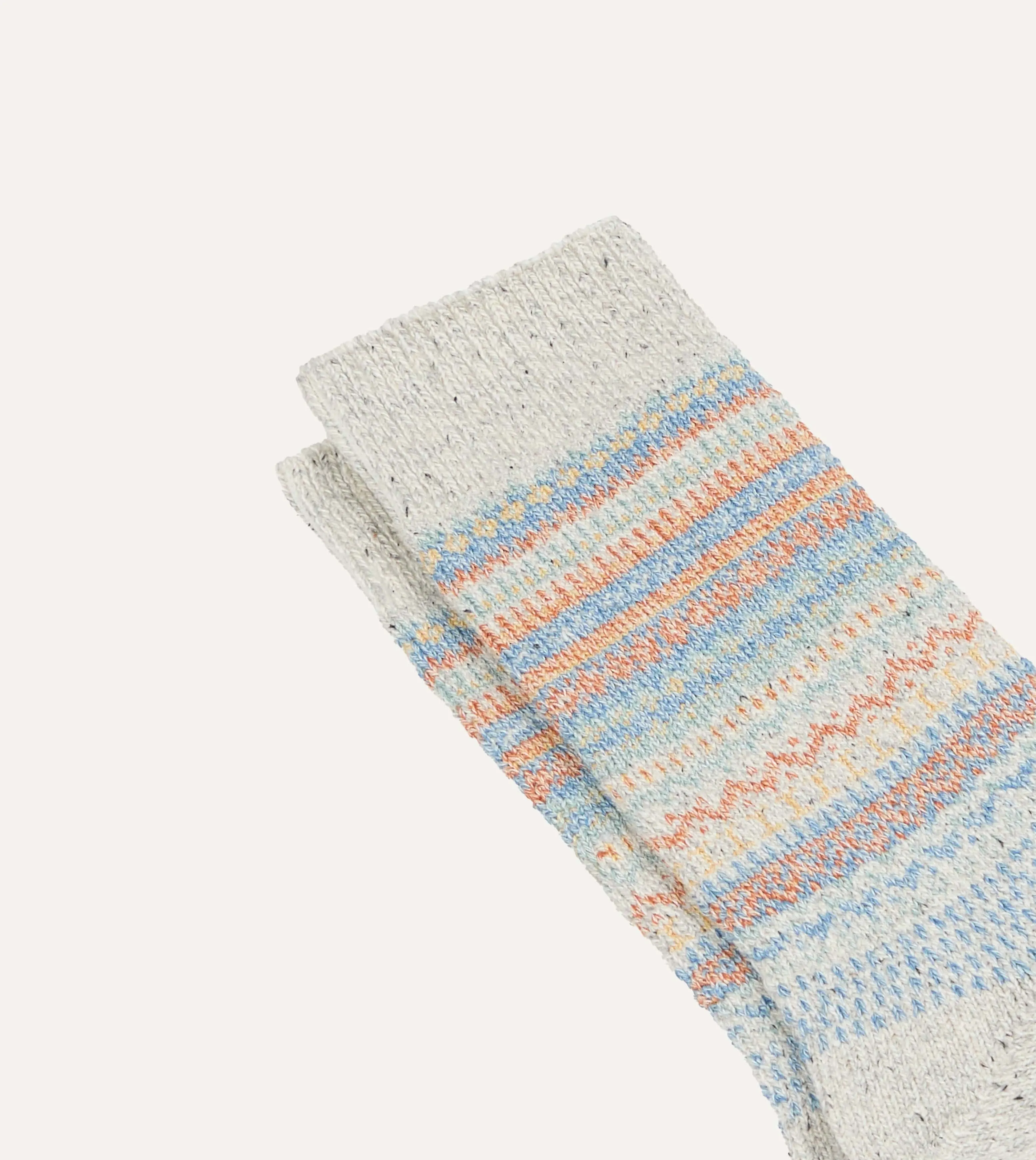 RoToTo Grey Wool Nordic Pattern Socks sold by Drake's London product image thumbnail 3