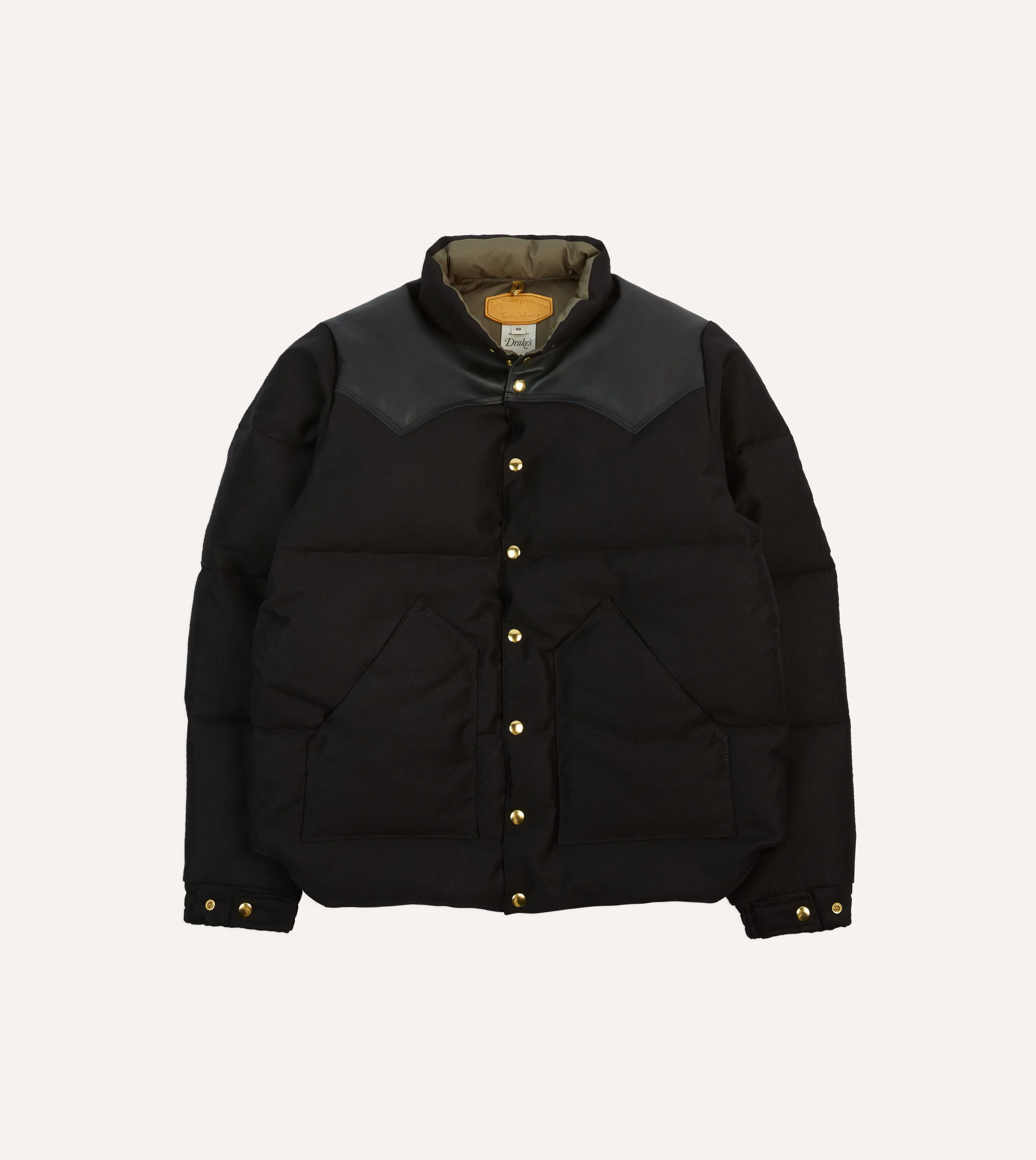 Rocky Mountain Featherbed for Drake's Black Cotton Christy Down Jacket sold by Drake's London