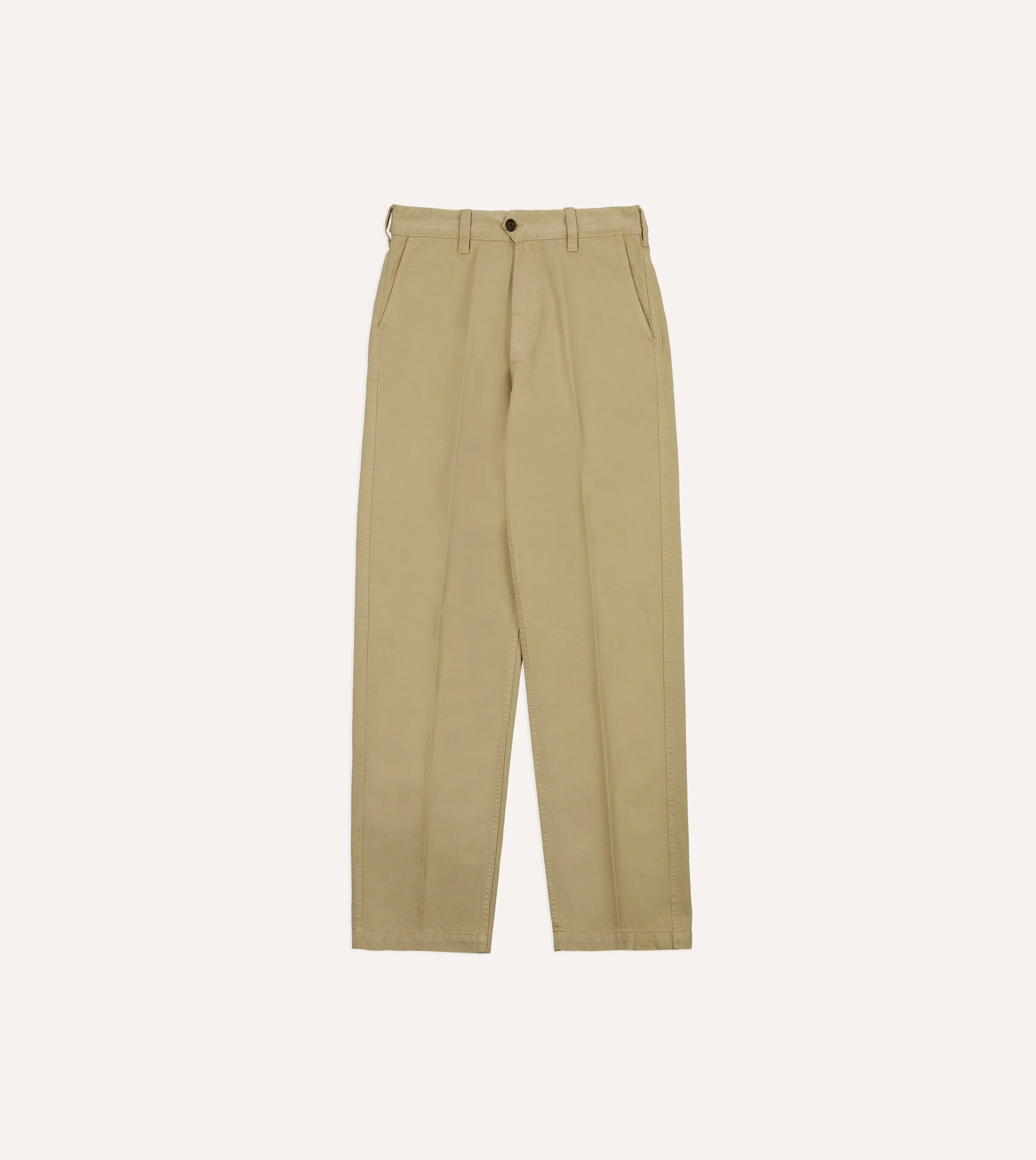 Sand Heavy Cotton Flat Front Chino sold by Drake's London product image thumbnail 3