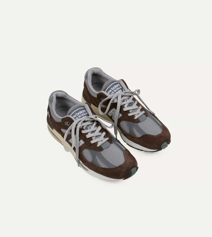 New Balance 'Elevated Essentials' Brown Alloy Made in UK 991v2 Trainers sold by Drake's London