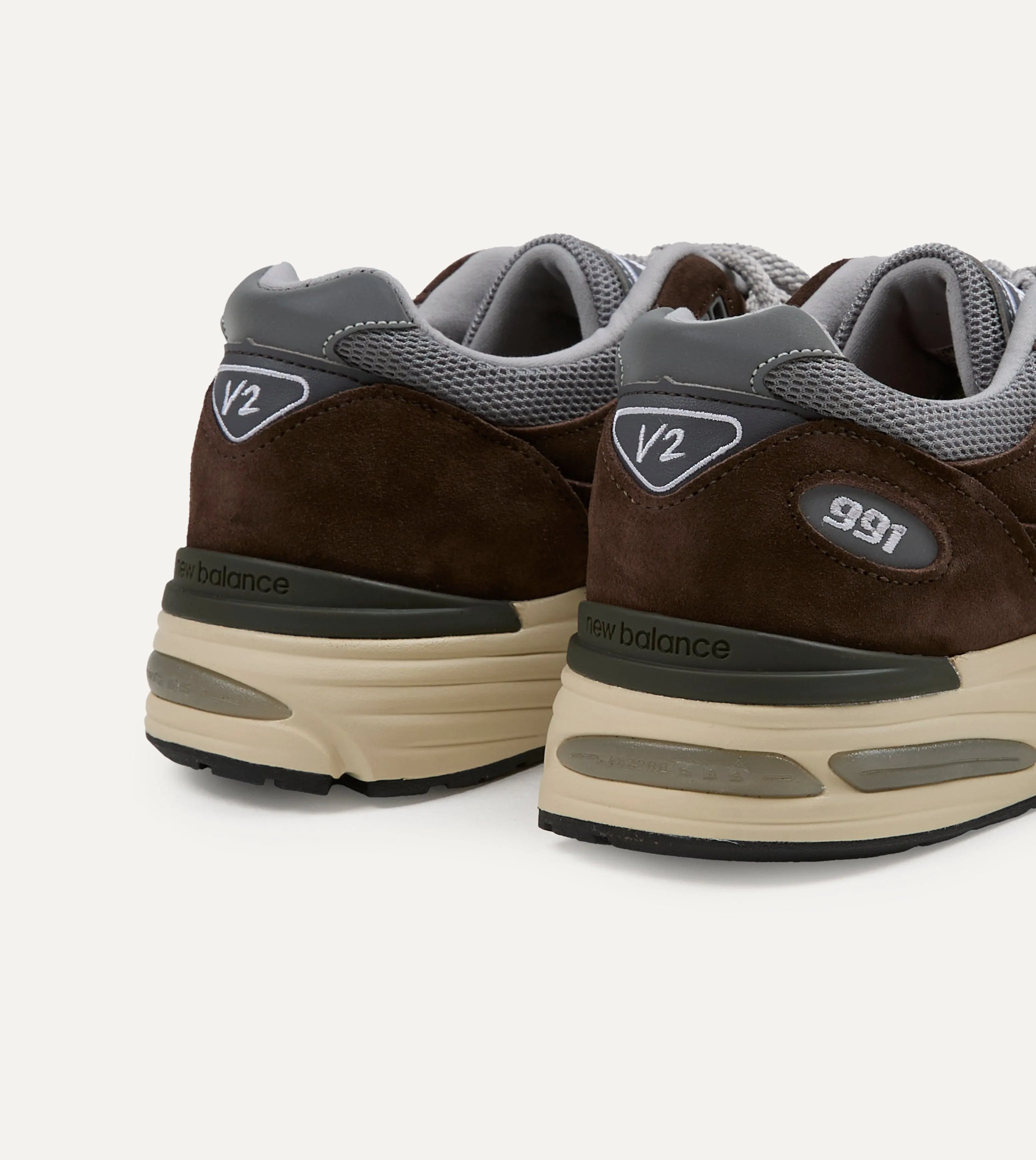 New Balance 'Elevated Essentials' Brown Alloy Made in UK 991v2 Trainers sold by Drake's London product image thumbnail 5