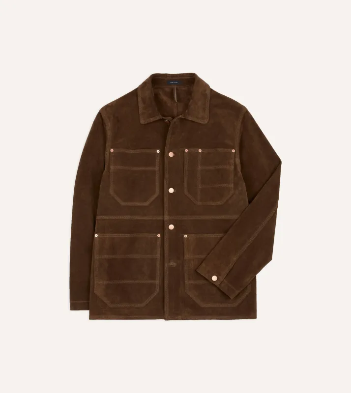 Brown Suede Welder Jacket sold by Drake's London