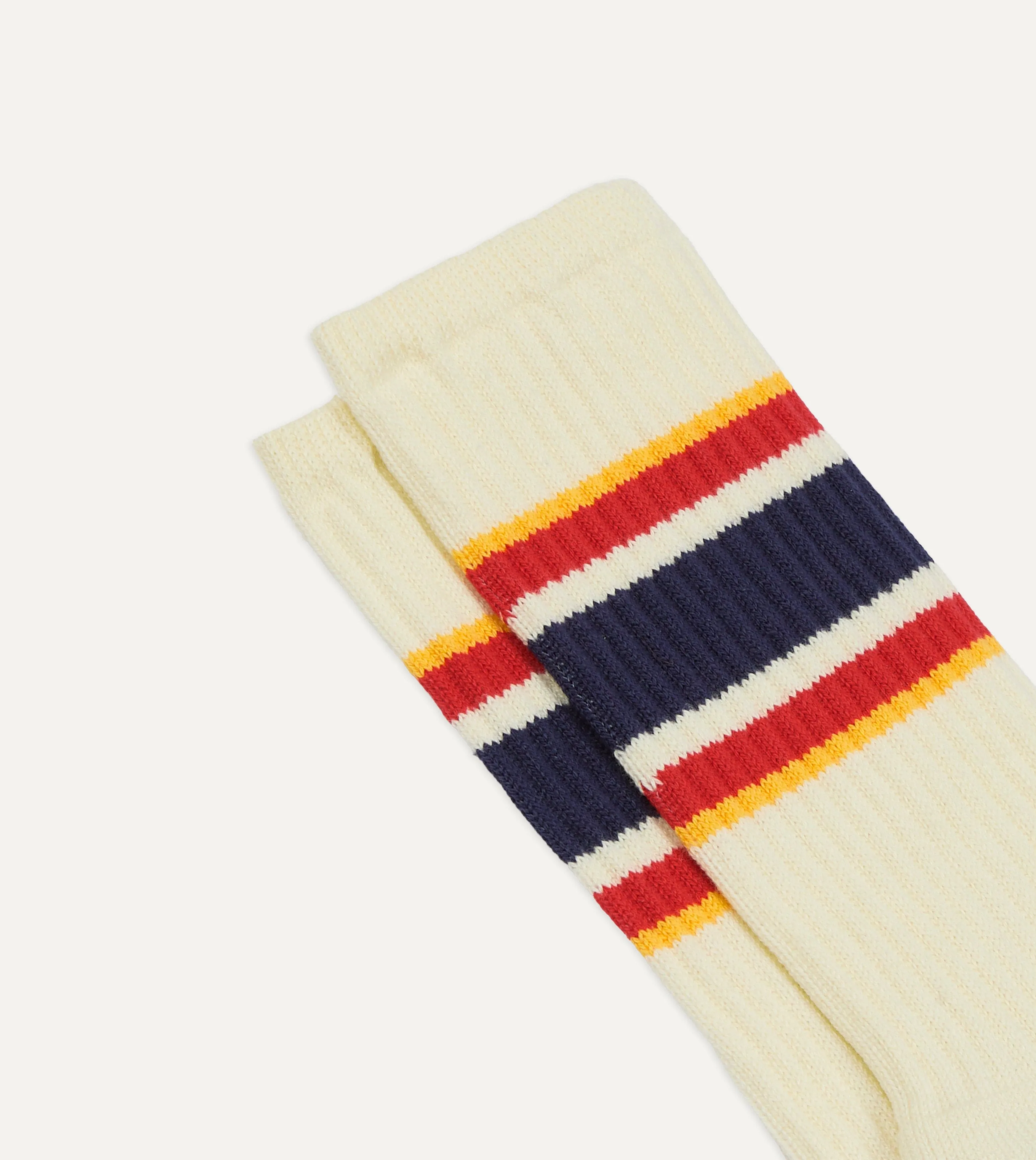 Navy, Red and Yellow Striped Sport Socks sold by Drake's London product image thumbnail 3