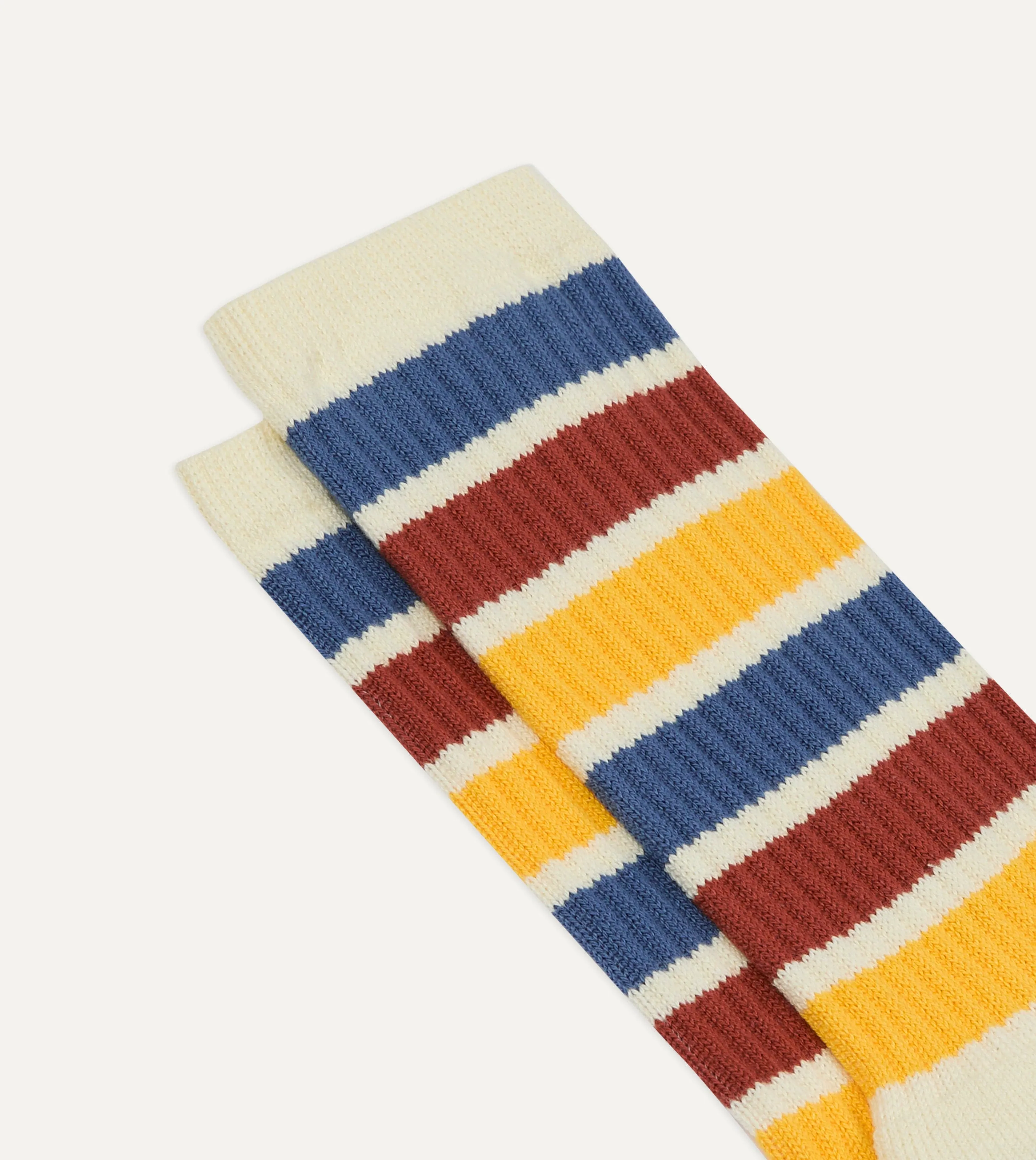 Blue, Red and Yellow Striped Sport Socks sold by Drake's London product image thumbnail 3