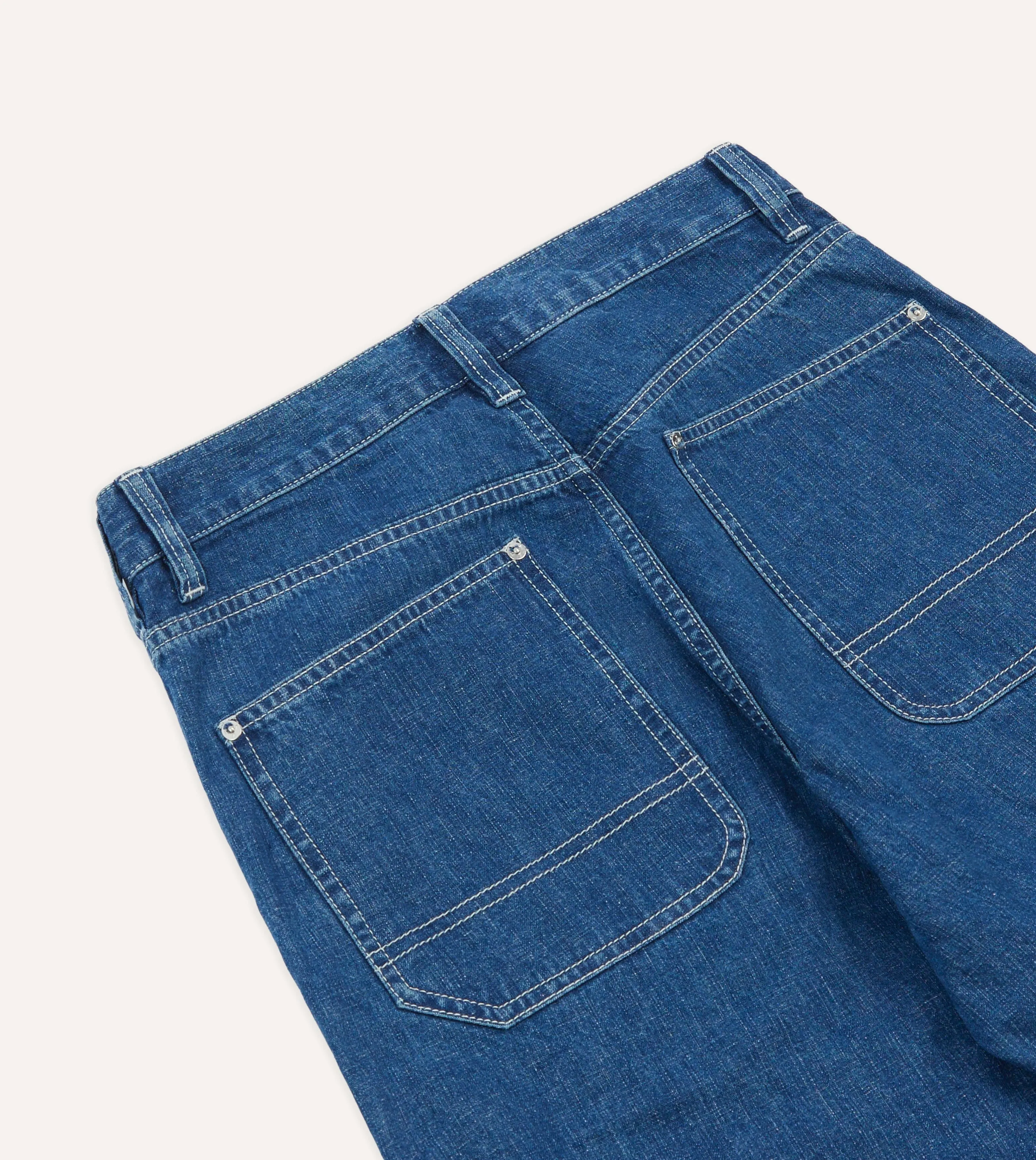Stone Wash Selvedge Denim Carpenter Pant sold by Drake's London product image thumbnail 5