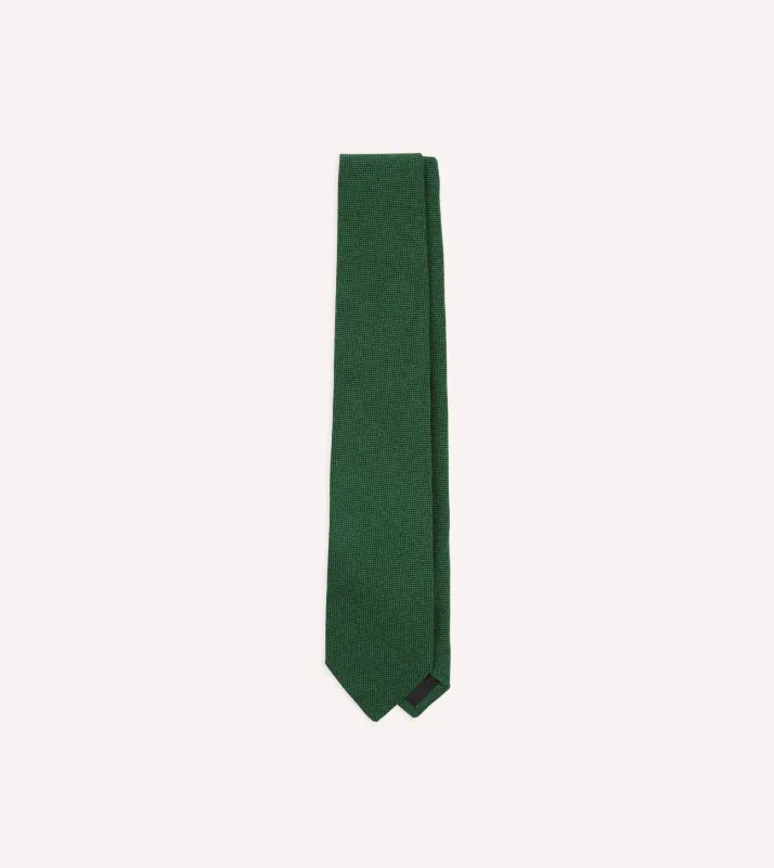 Green Pure Cashmere Solid Tipped Tie sold by Drake's London