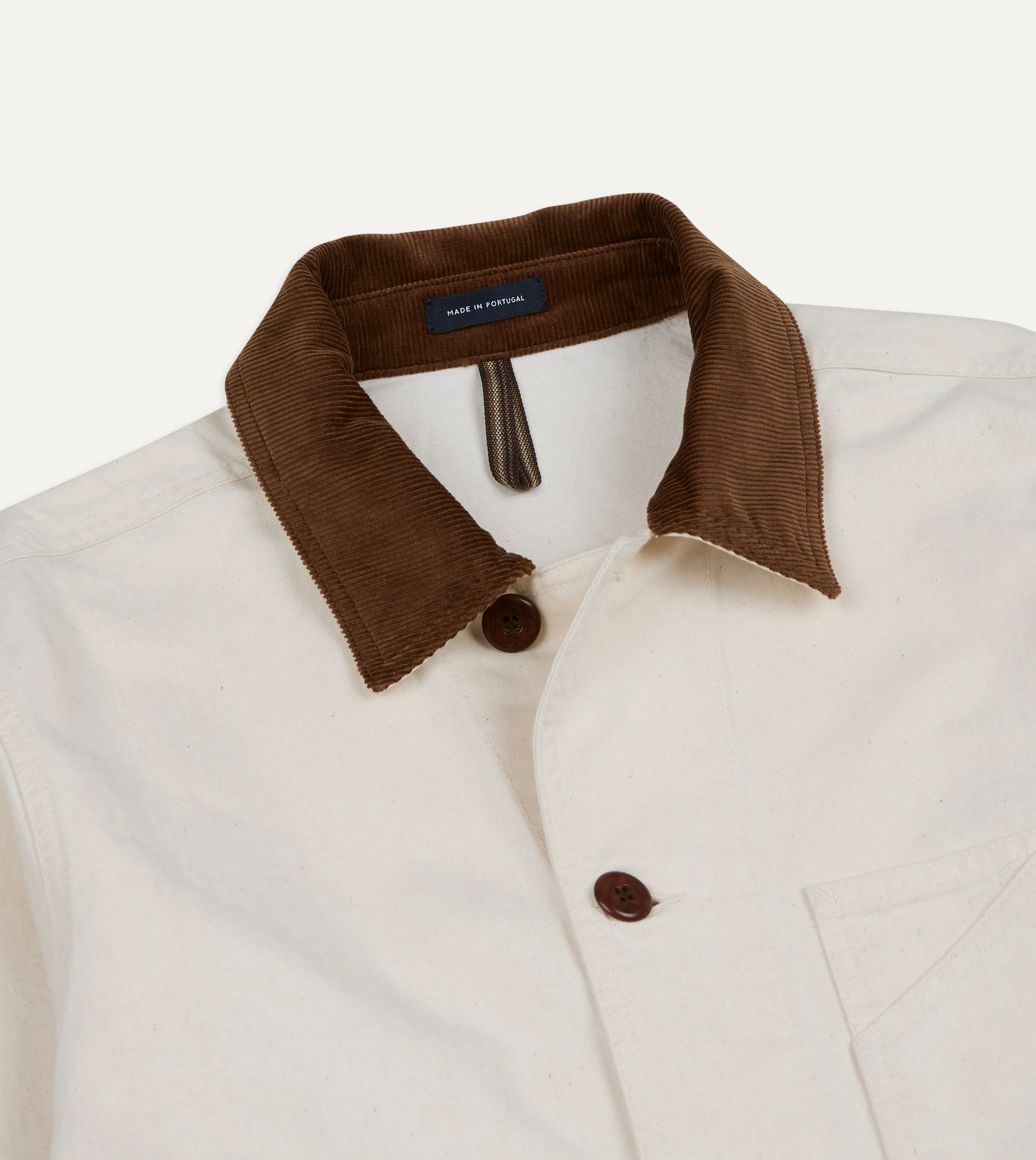 Ecru Cotton Twill Fatigue Jacket sold by Drake's London product image thumbnail 3