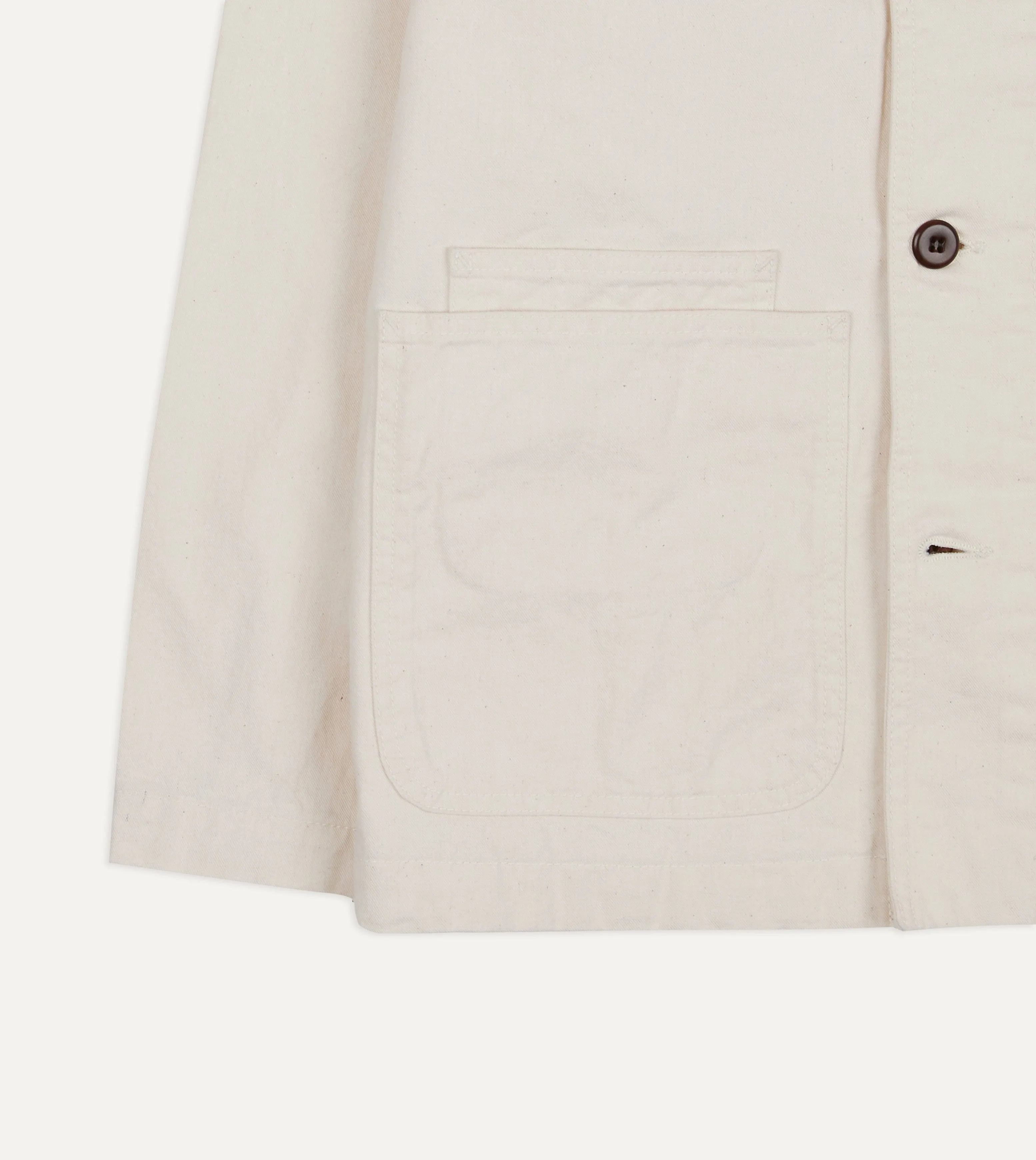 Ecru Cotton Twill Fatigue Jacket sold by Drake's London product image thumbnail 5