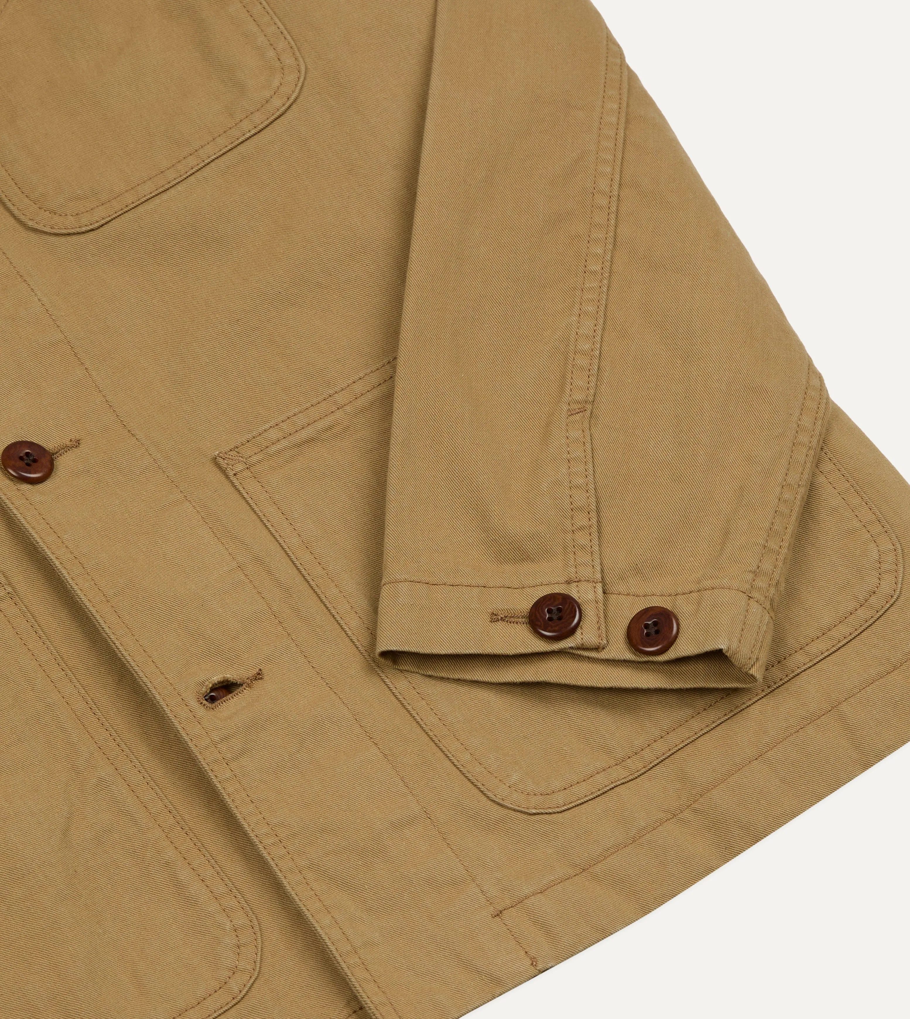 Tan Cotton Twill Fatigue Jacket sold by Drake's London product image thumbnail 5