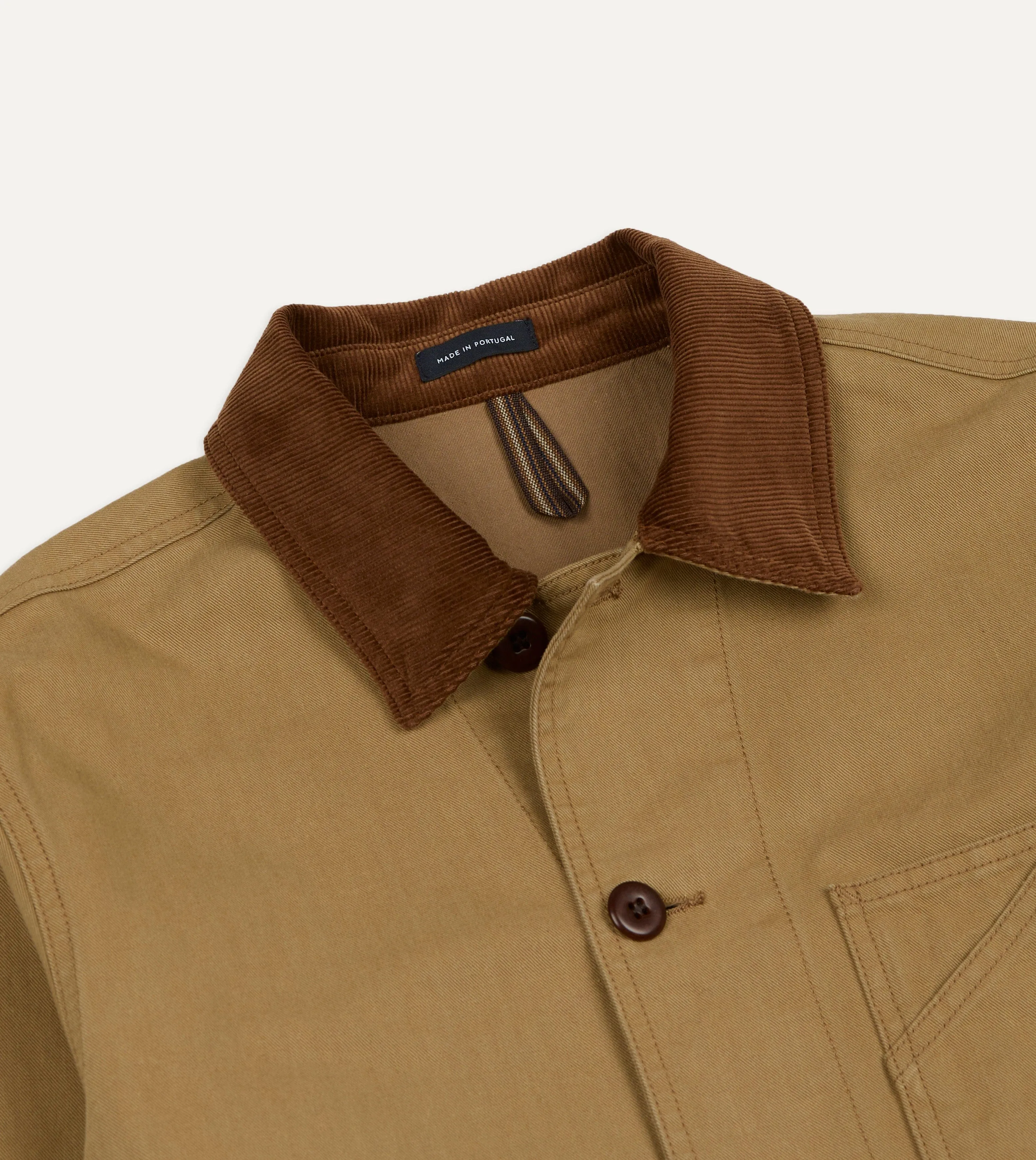 Tan Cotton Twill Fatigue Jacket sold by Drake's London product image thumbnail 3