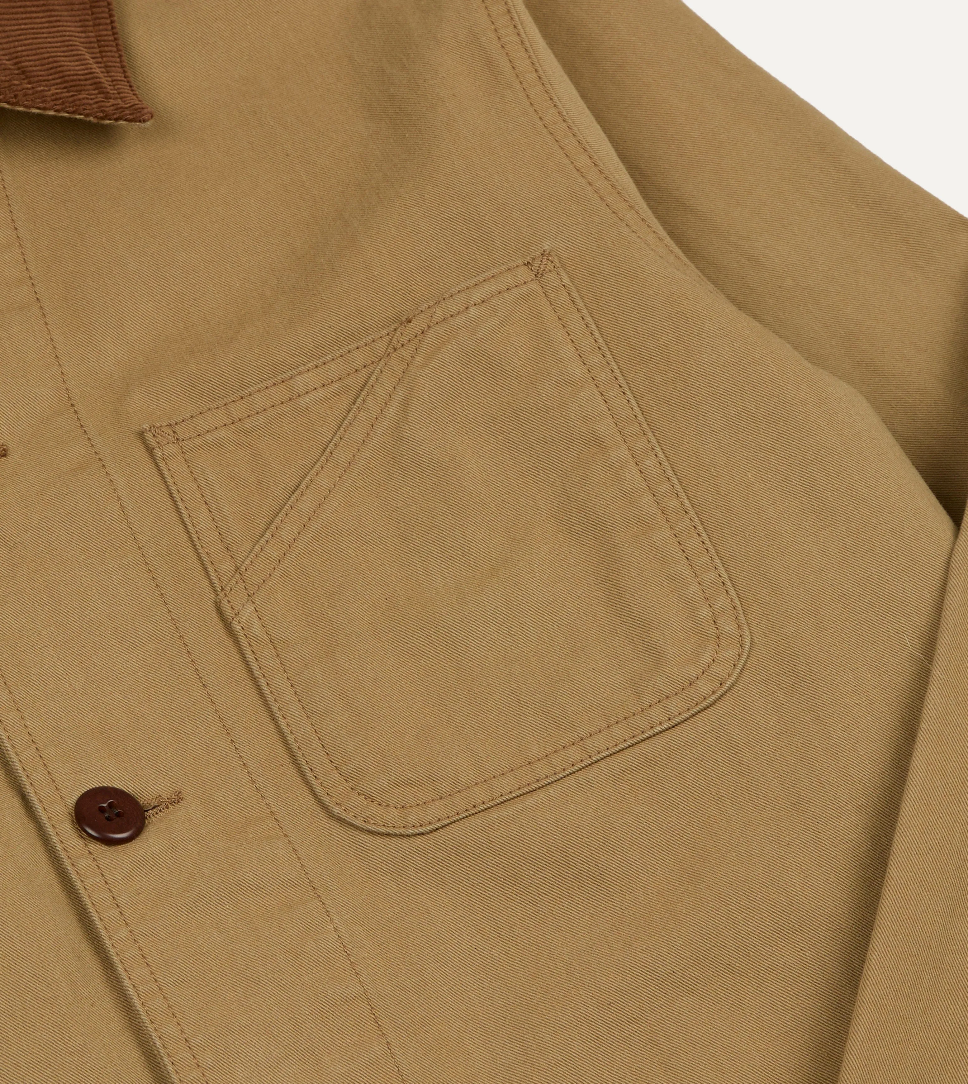 Tan Cotton Twill Fatigue Jacket sold by Drake's London product image thumbnail 4