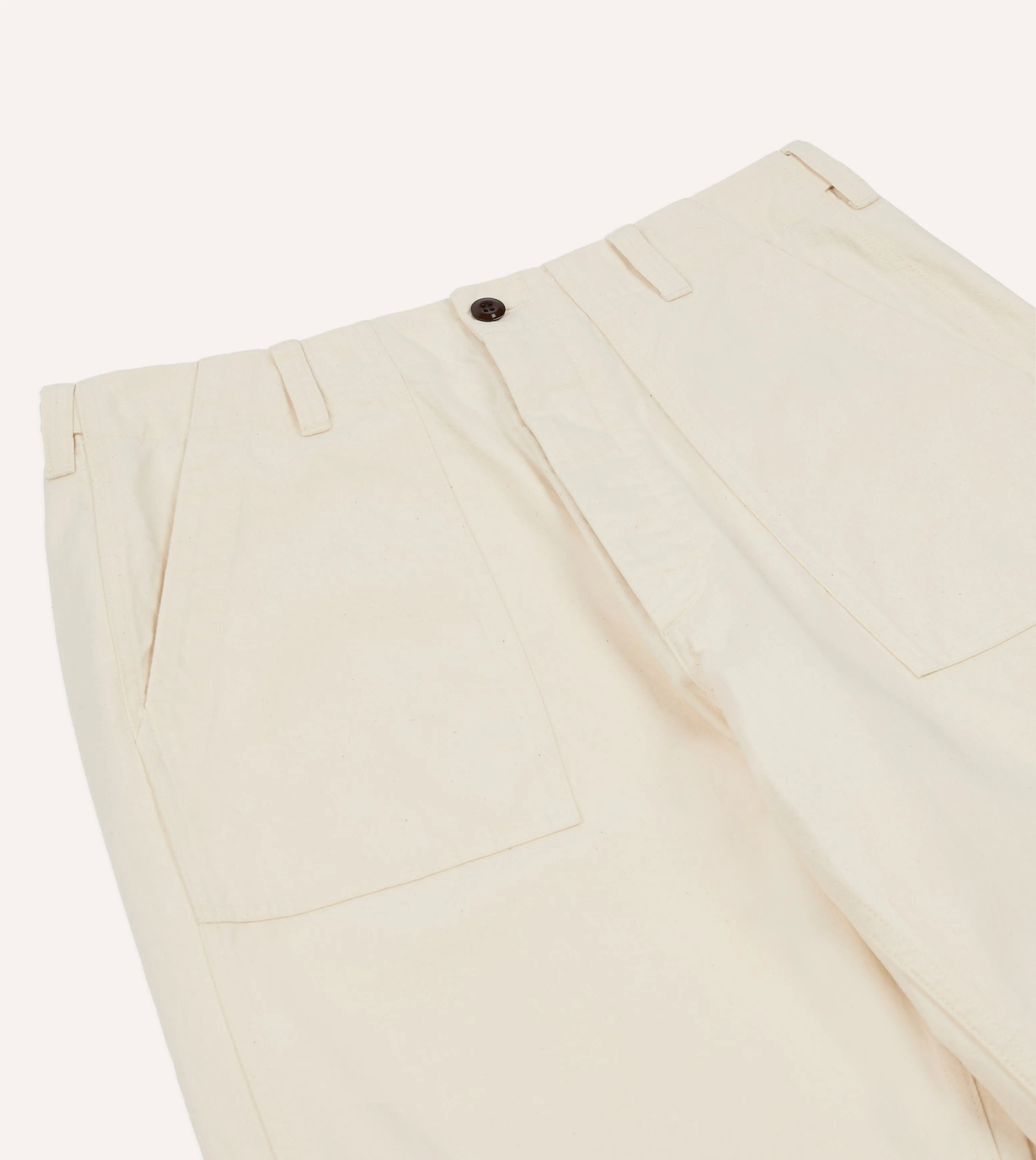 Ecru Cotton Twill Fatigue Trouser sold by Drake's London product image thumbnail 4