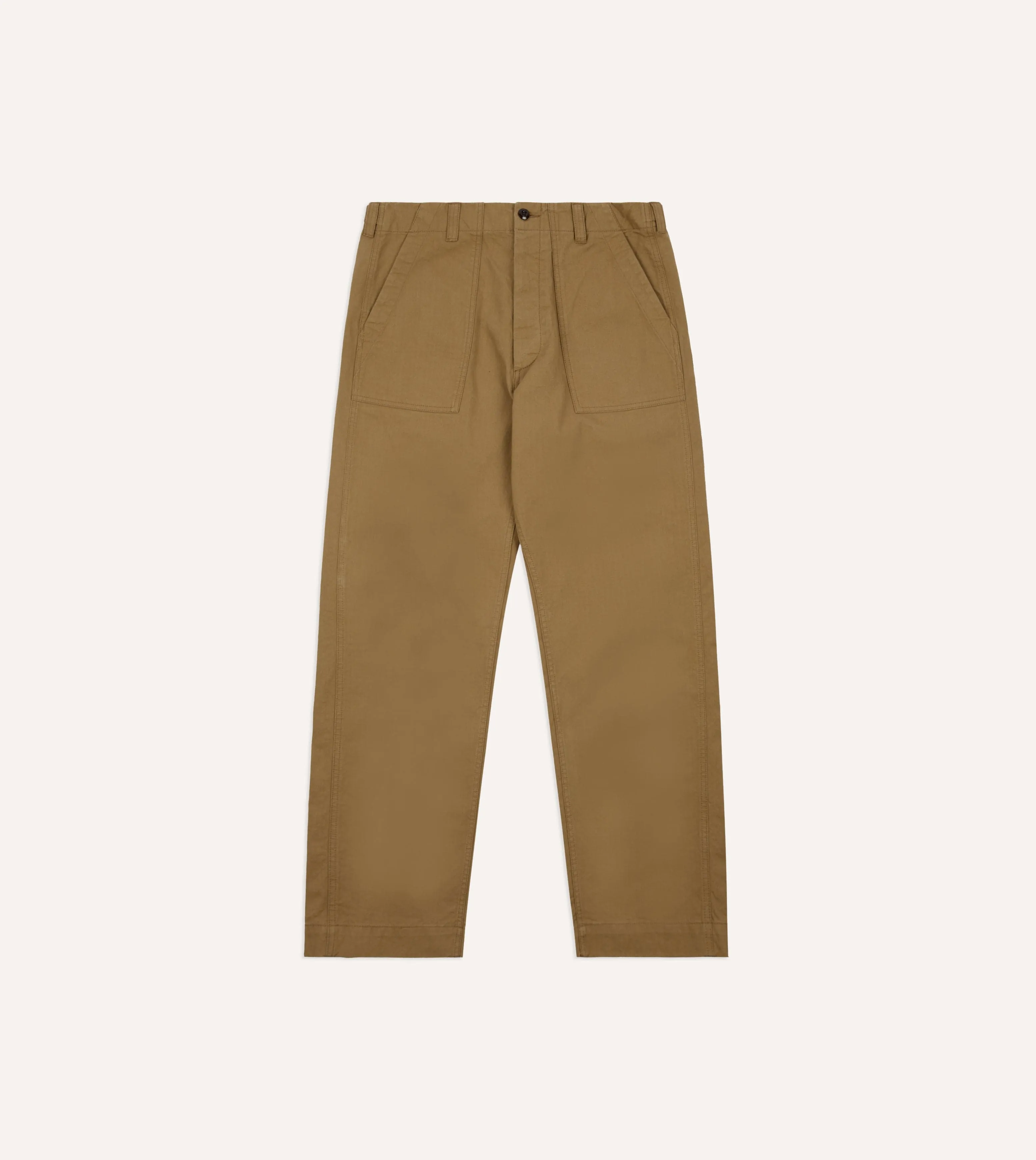 Tan Cotton Twill Fatigue Trouser sold by Drake's London product image thumbnail 3
