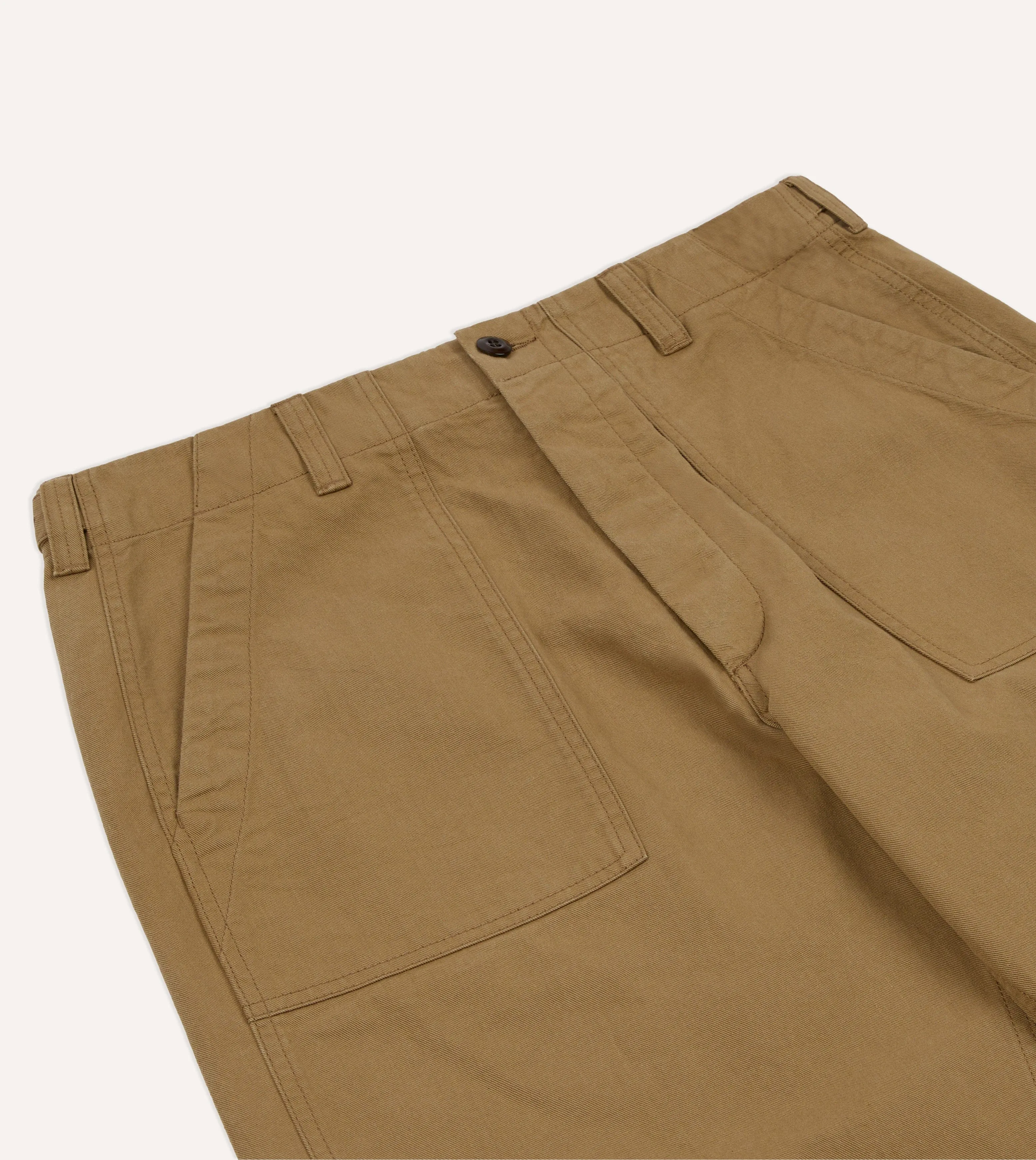 Tan Cotton Twill Fatigue Trouser sold by Drake's London product image thumbnail 4