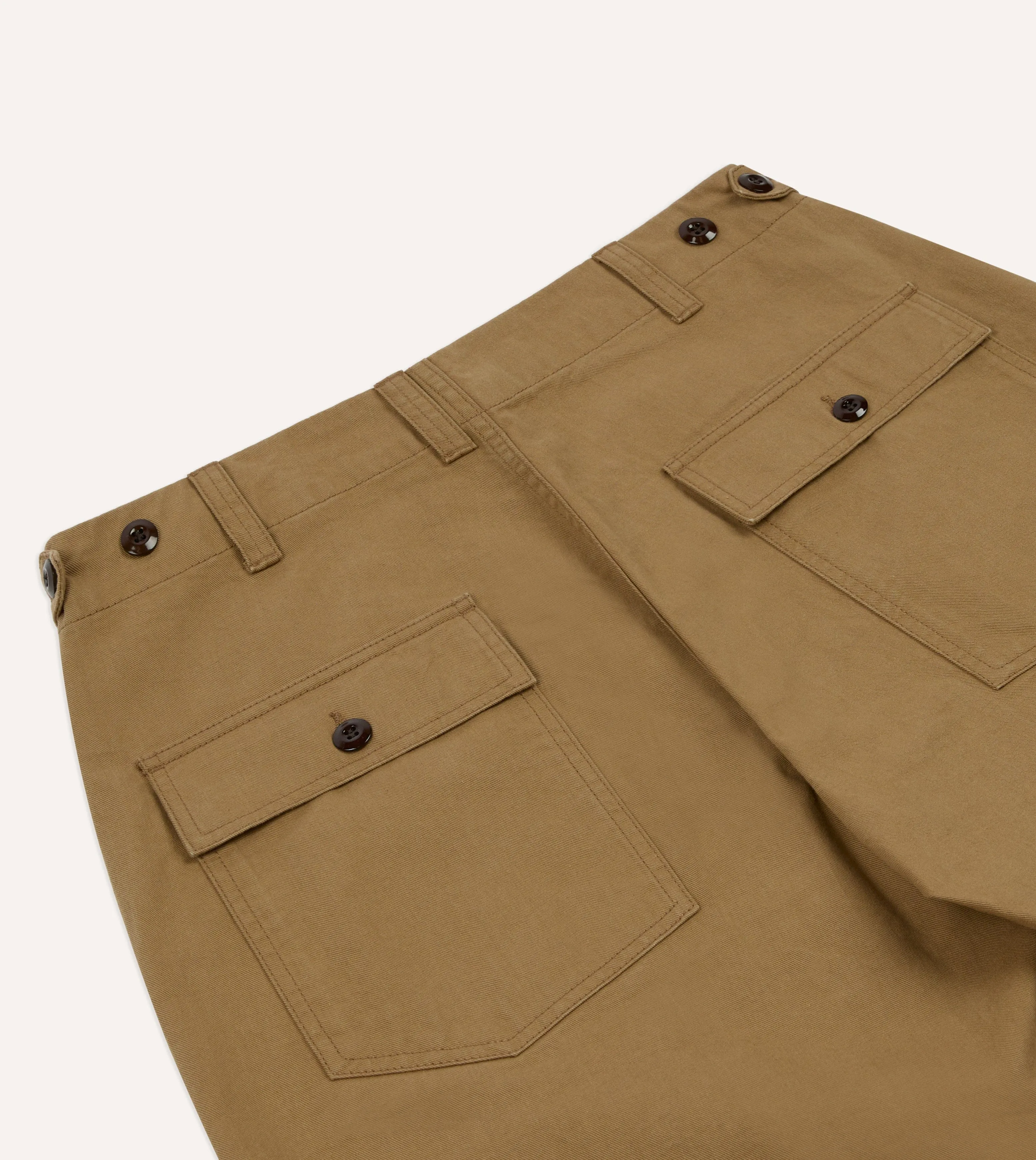 Tan Cotton Twill Fatigue Trouser sold by Drake's London product image thumbnail 5