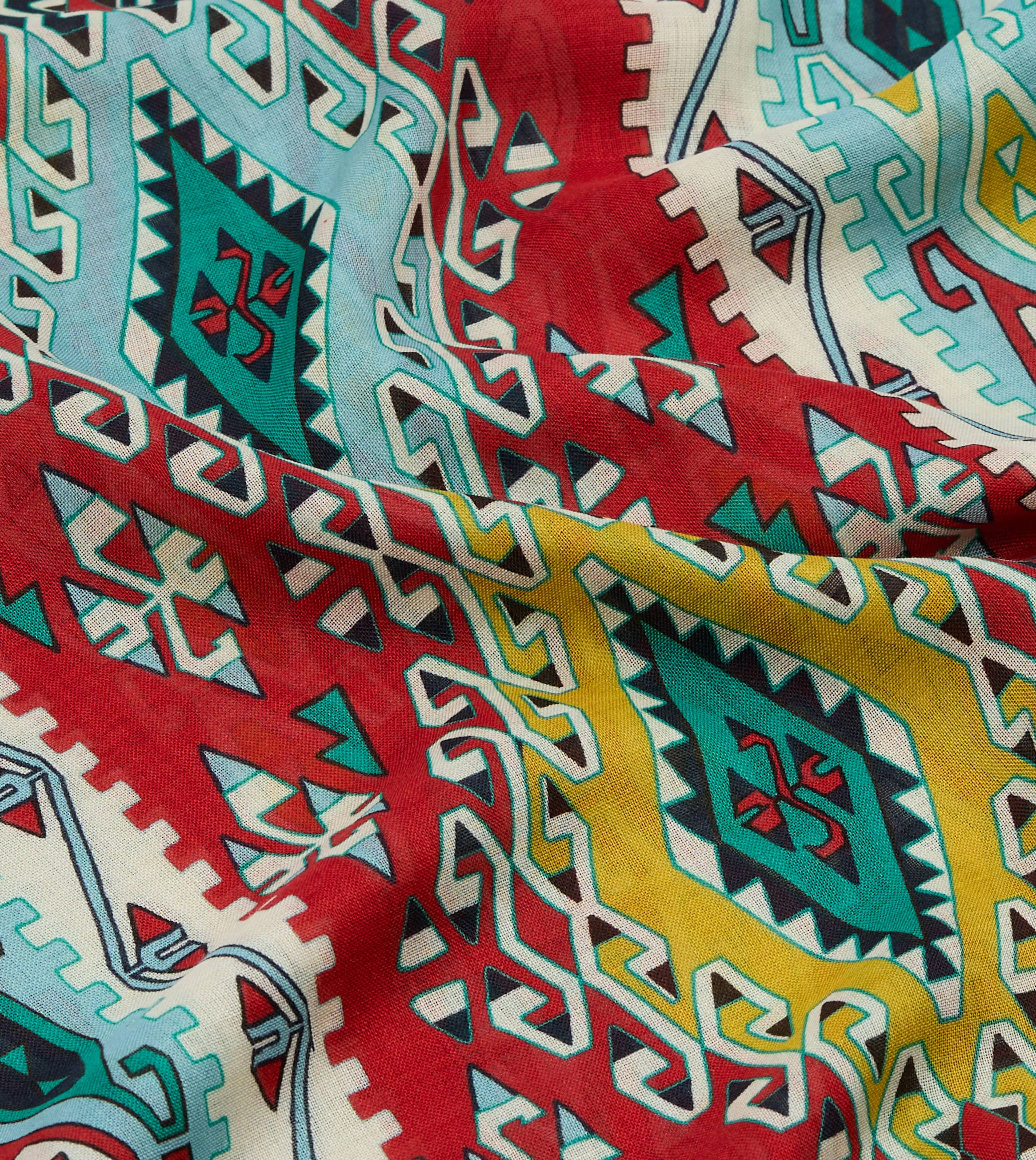 Navy Kilim Print Tubular Wool Silk Scarf sold by Drake's London product image thumbnail 2