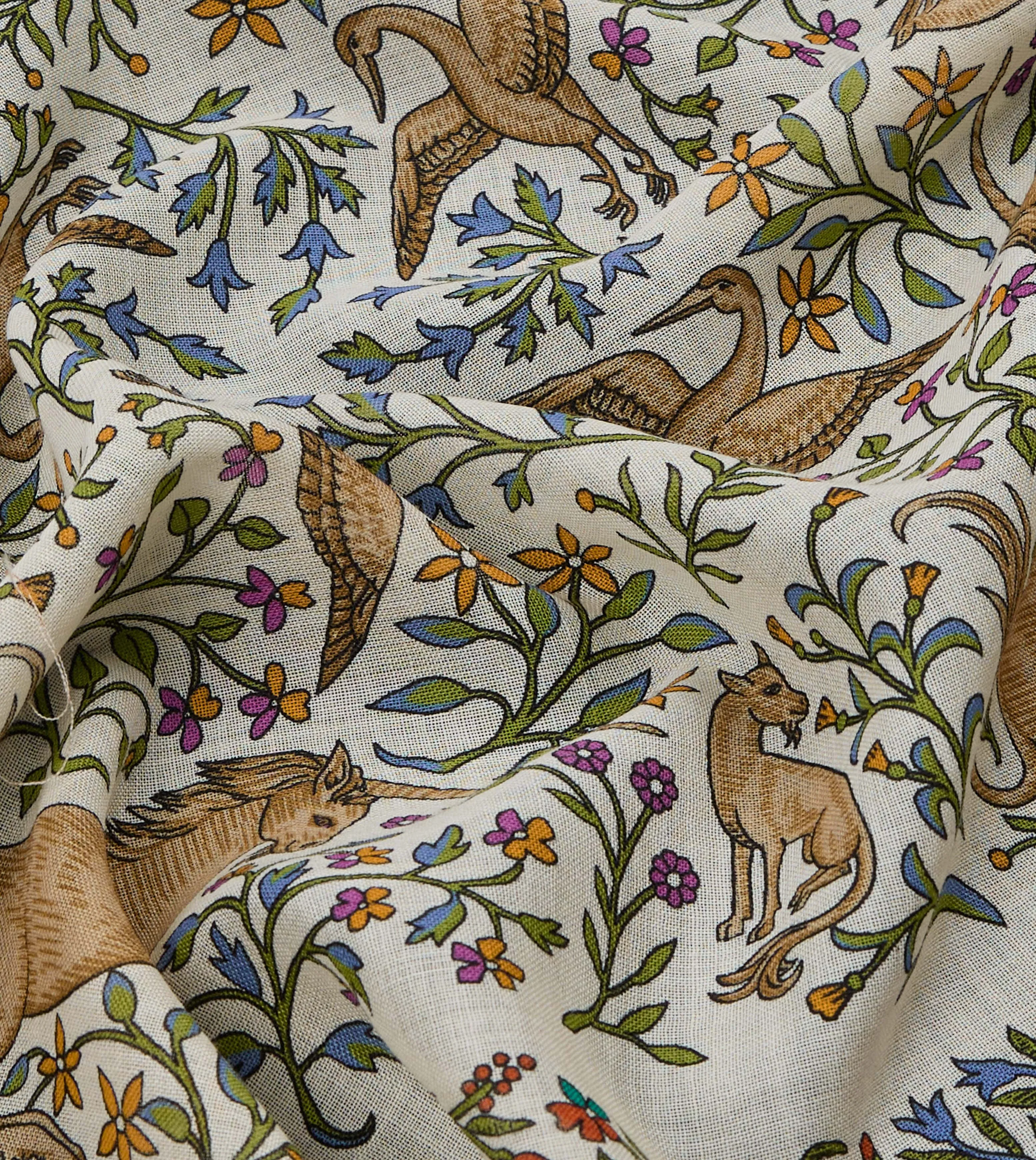 Ecru Unicorn Print Wool-Silk Bandana sold by Drake's London product image thumbnail 2