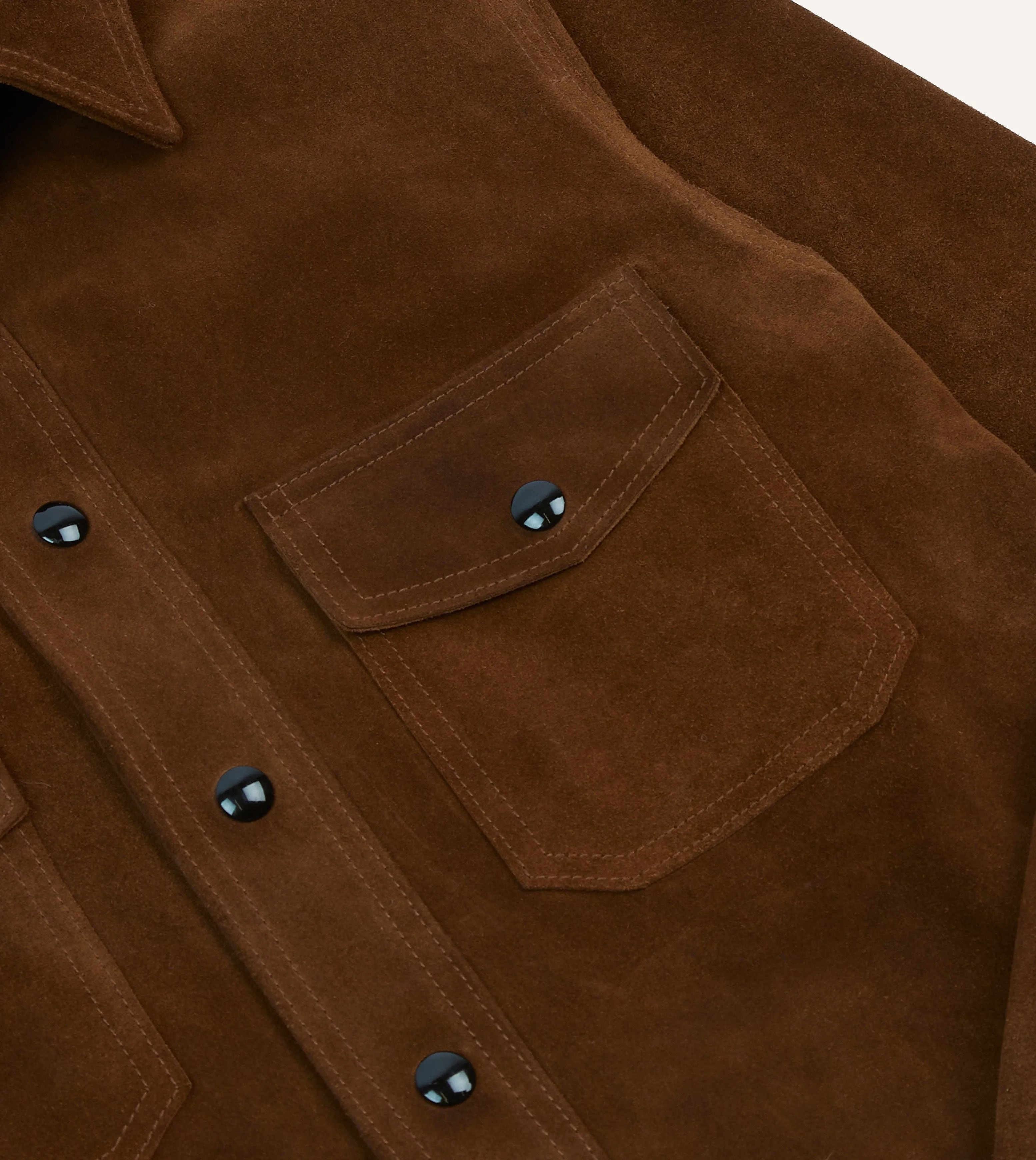 Brown Roughout Suede Overshirt sold by Drake's London product image thumbnail 4