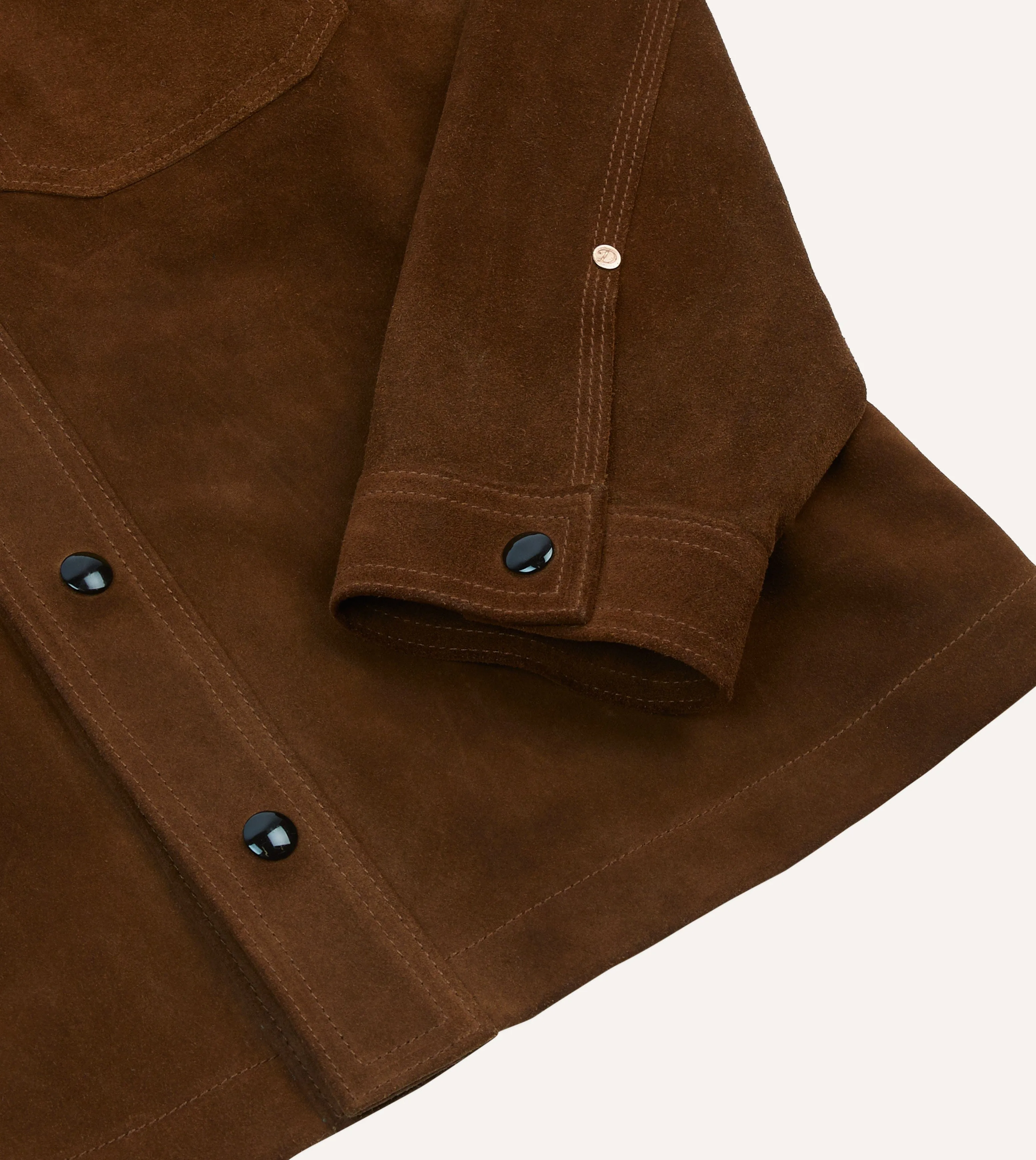 Brown Roughout Suede Overshirt sold by Drake's London product image thumbnail 5