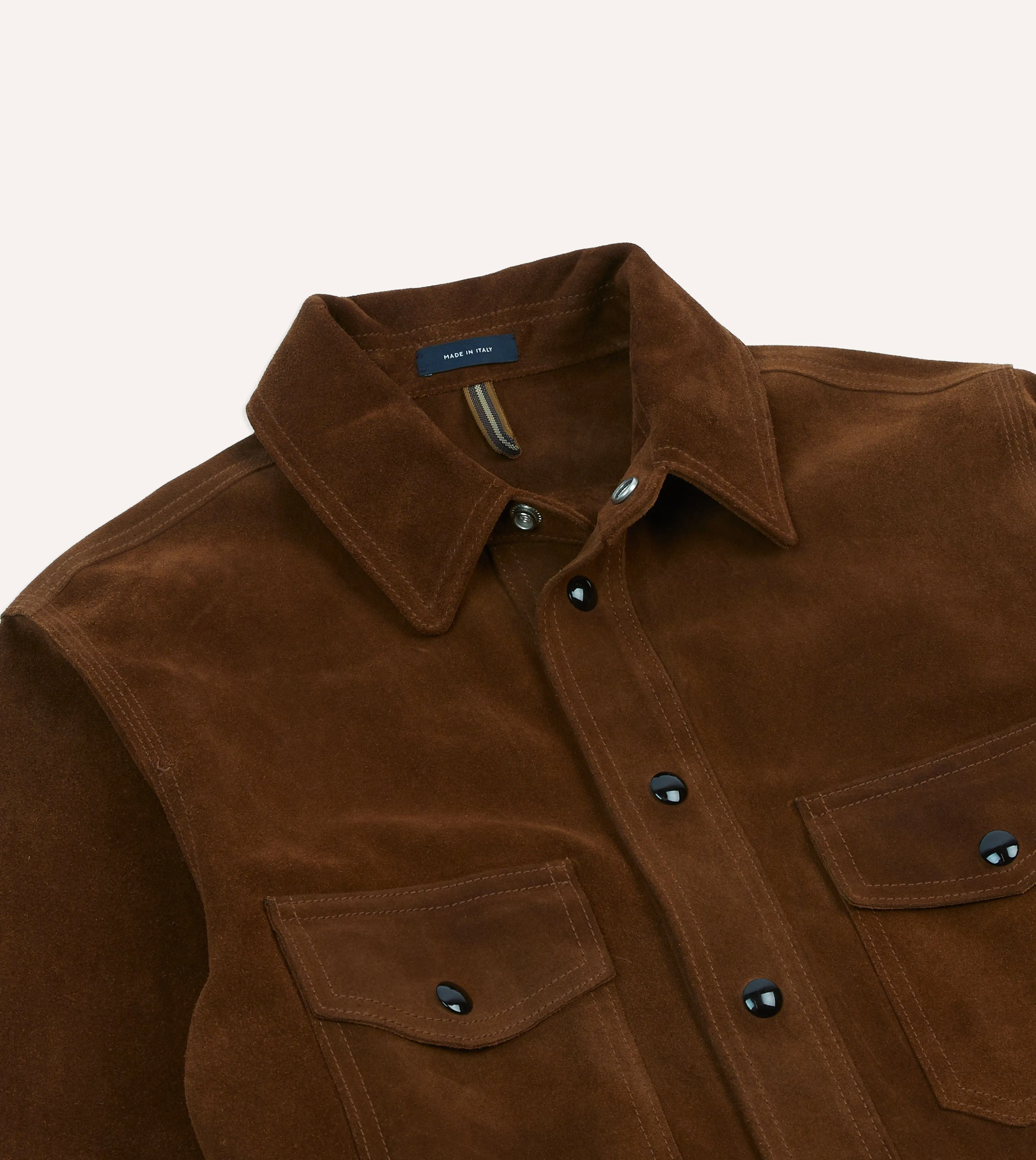 Brown Roughout Suede Overshirt sold by Drake's London product image thumbnail 3