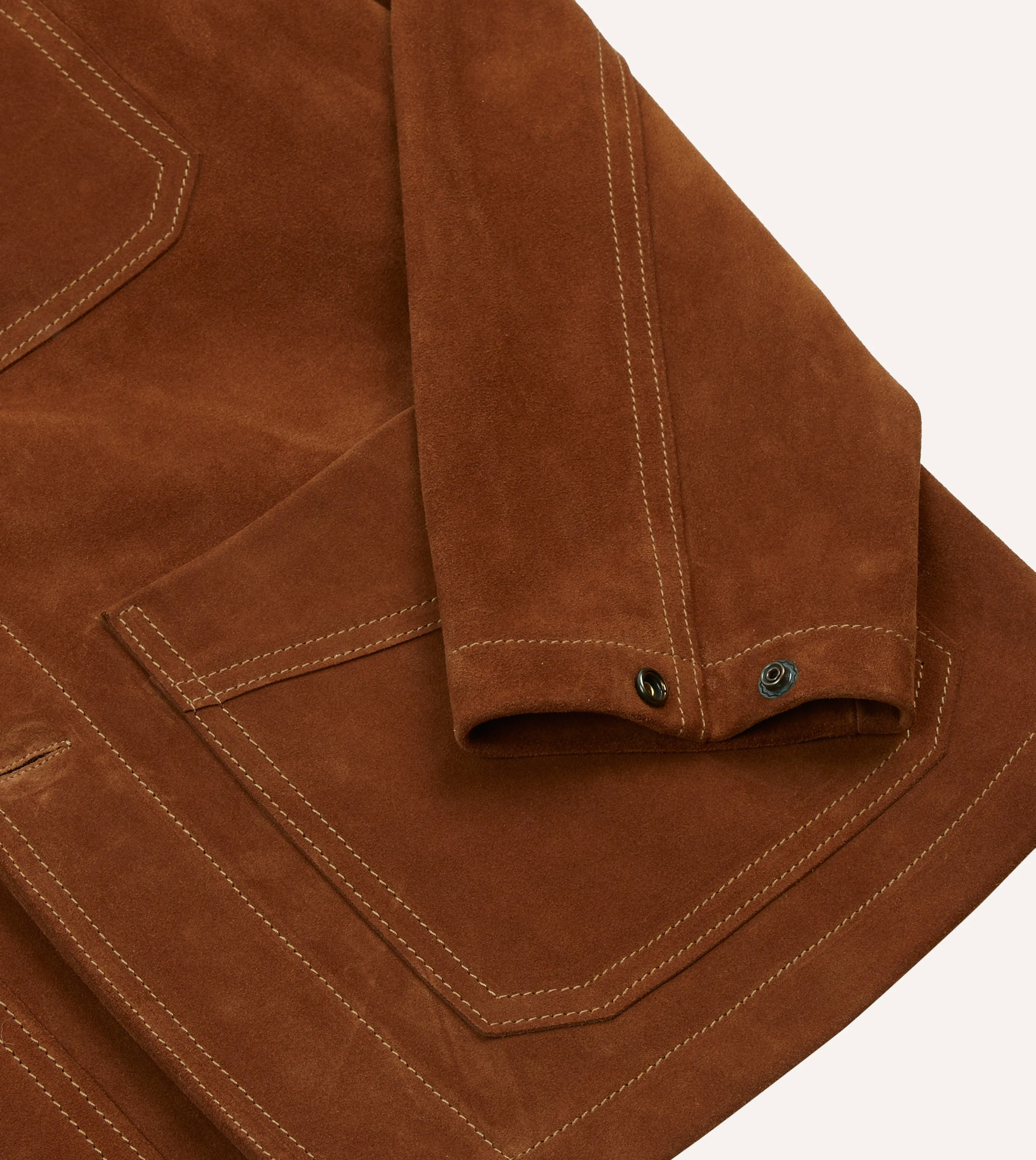 Rust Heavyweight Suede Five-Pocket Chore Jacket sold by Drake's London product image thumbnail 5