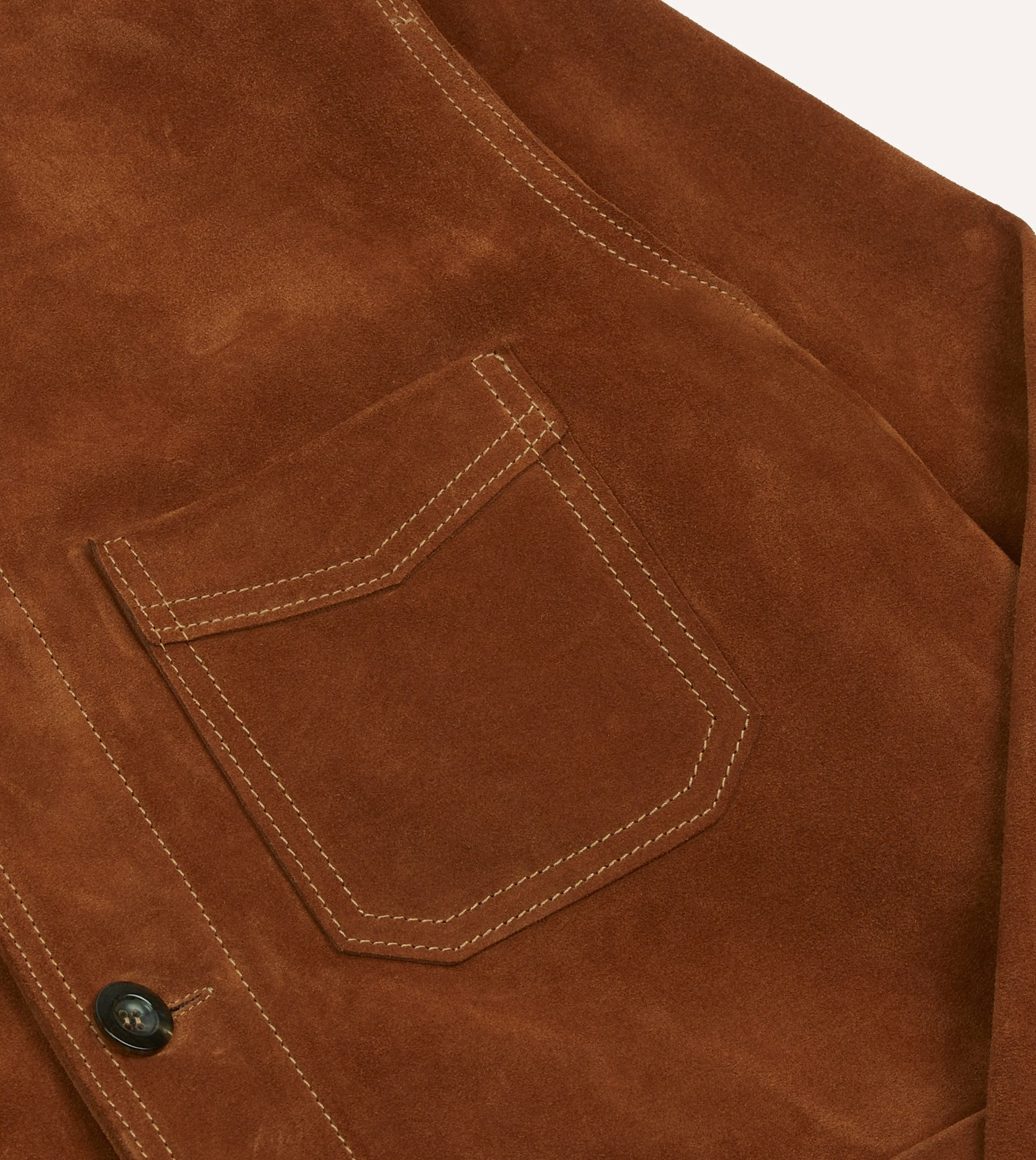 Rust Heavyweight Suede Five-Pocket Chore Jacket sold by Drake's London product image thumbnail 4
