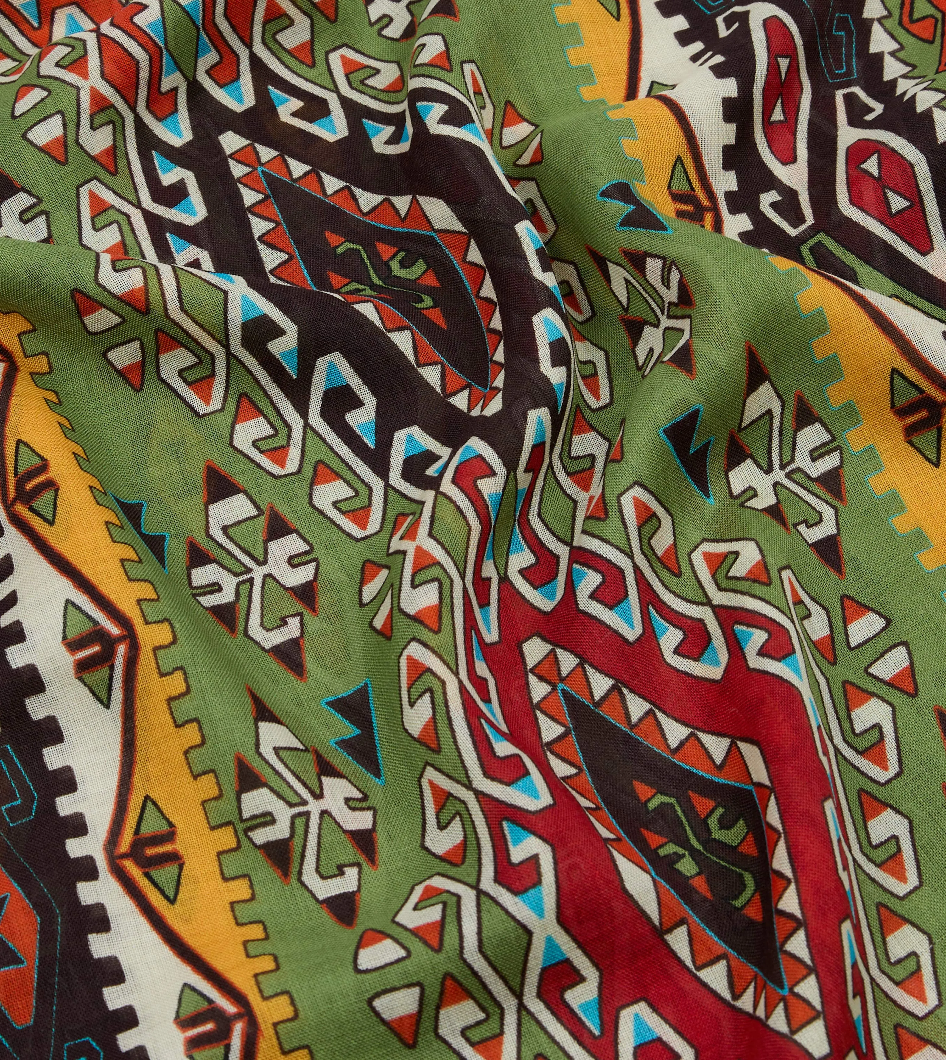 Red Kilim Print Tubular Wool Silk Scarf sold by Drake's London product image thumbnail 2