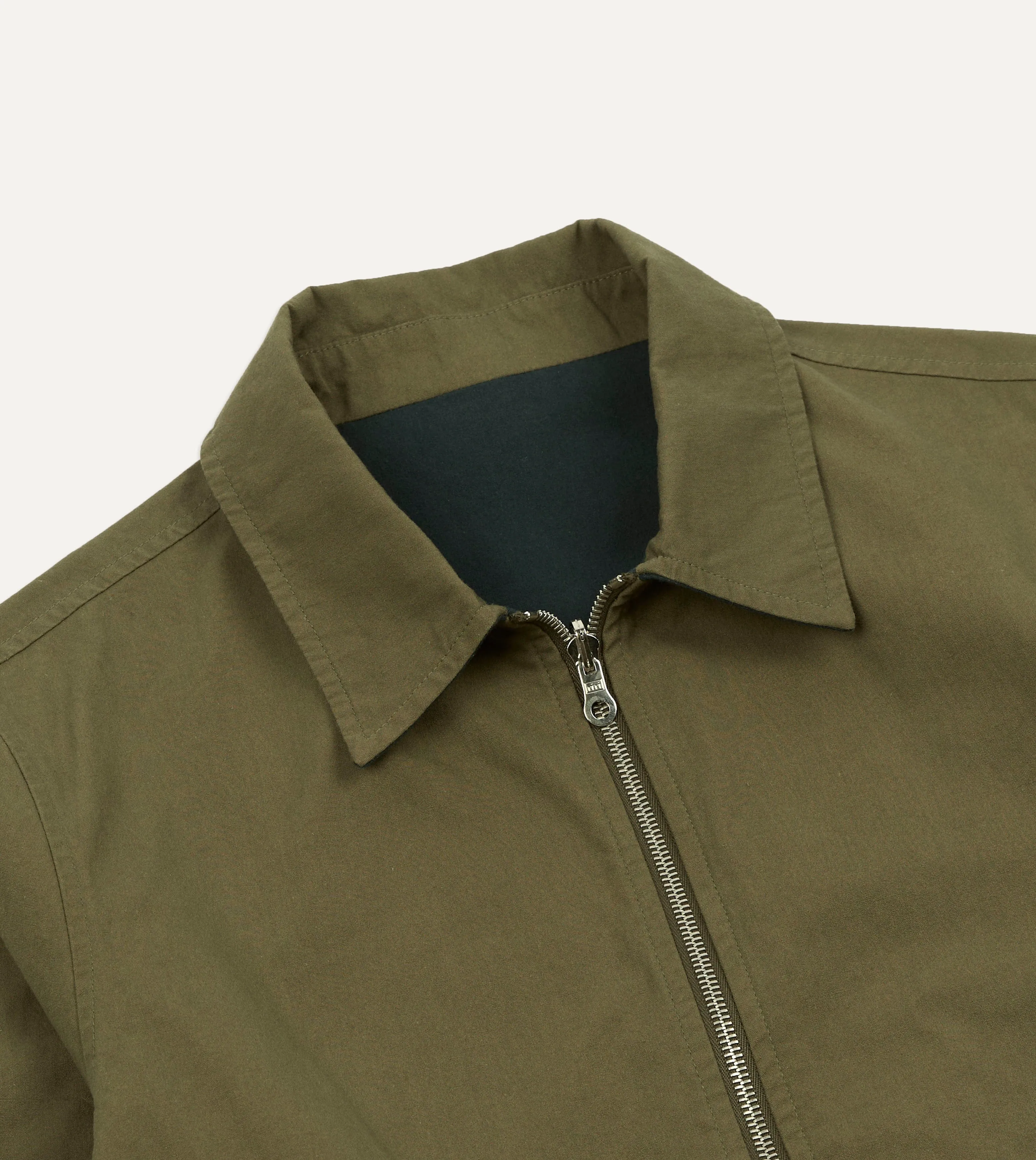 Olive and Navy Reversible Cotton Blouson Jacket sold by Drake's London product image thumbnail 4