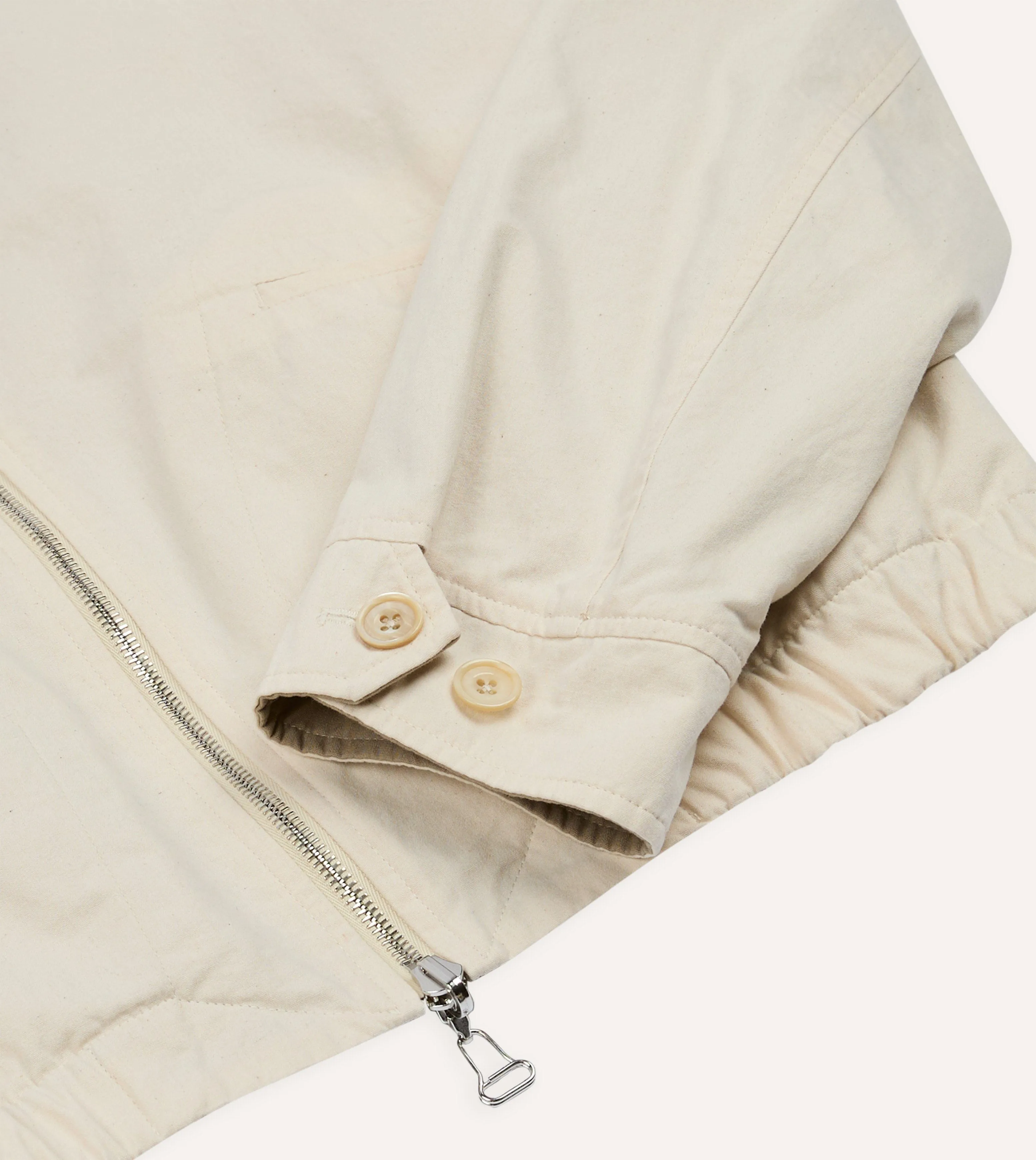 Ecru and Tan Reversible Cotton Blouson Jacket sold by Drake's London product image thumbnail 5