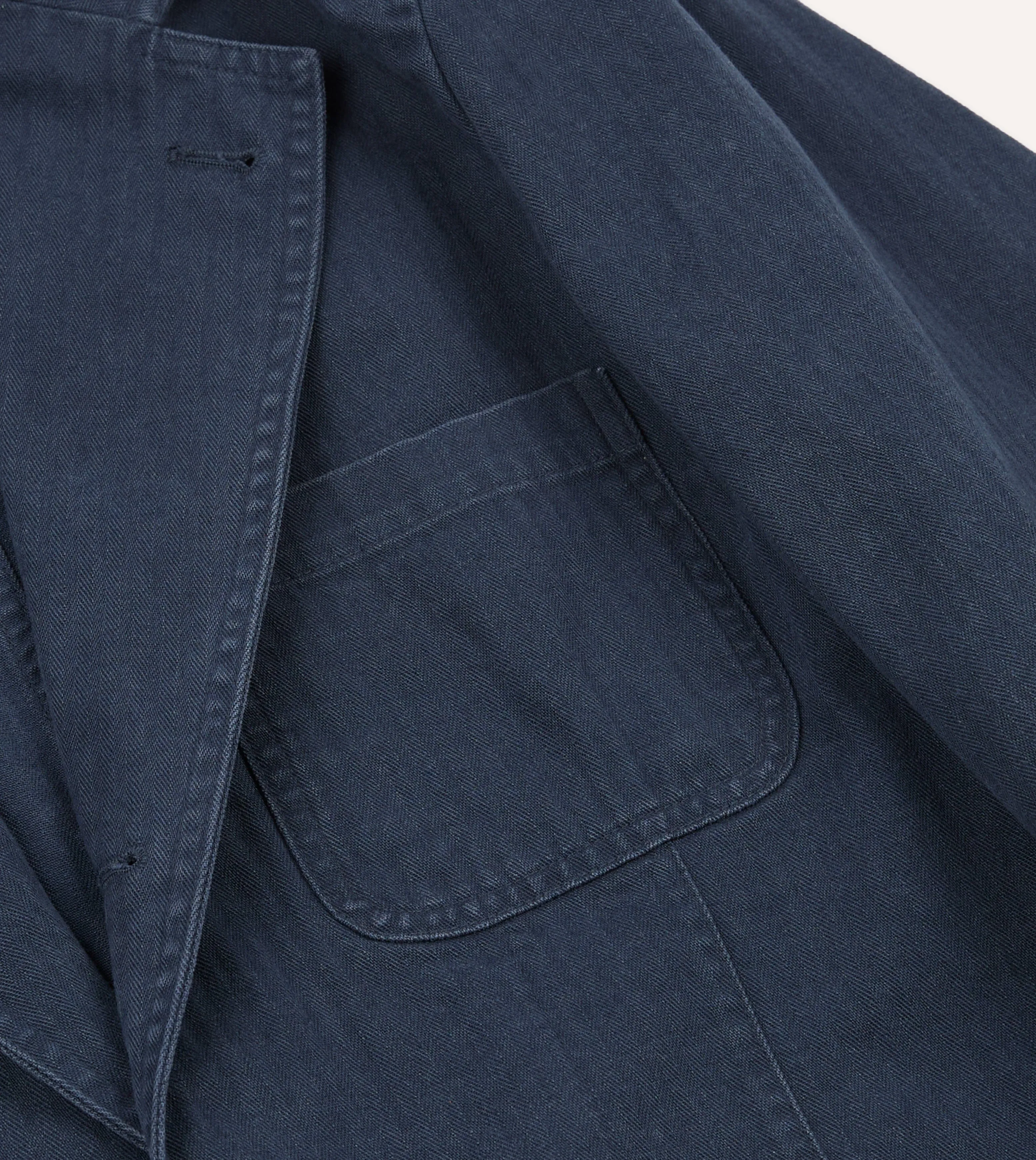 Navy Herringbone Twill Cotton Games Blazer Mk. I sold by Drake's London product image thumbnail 4