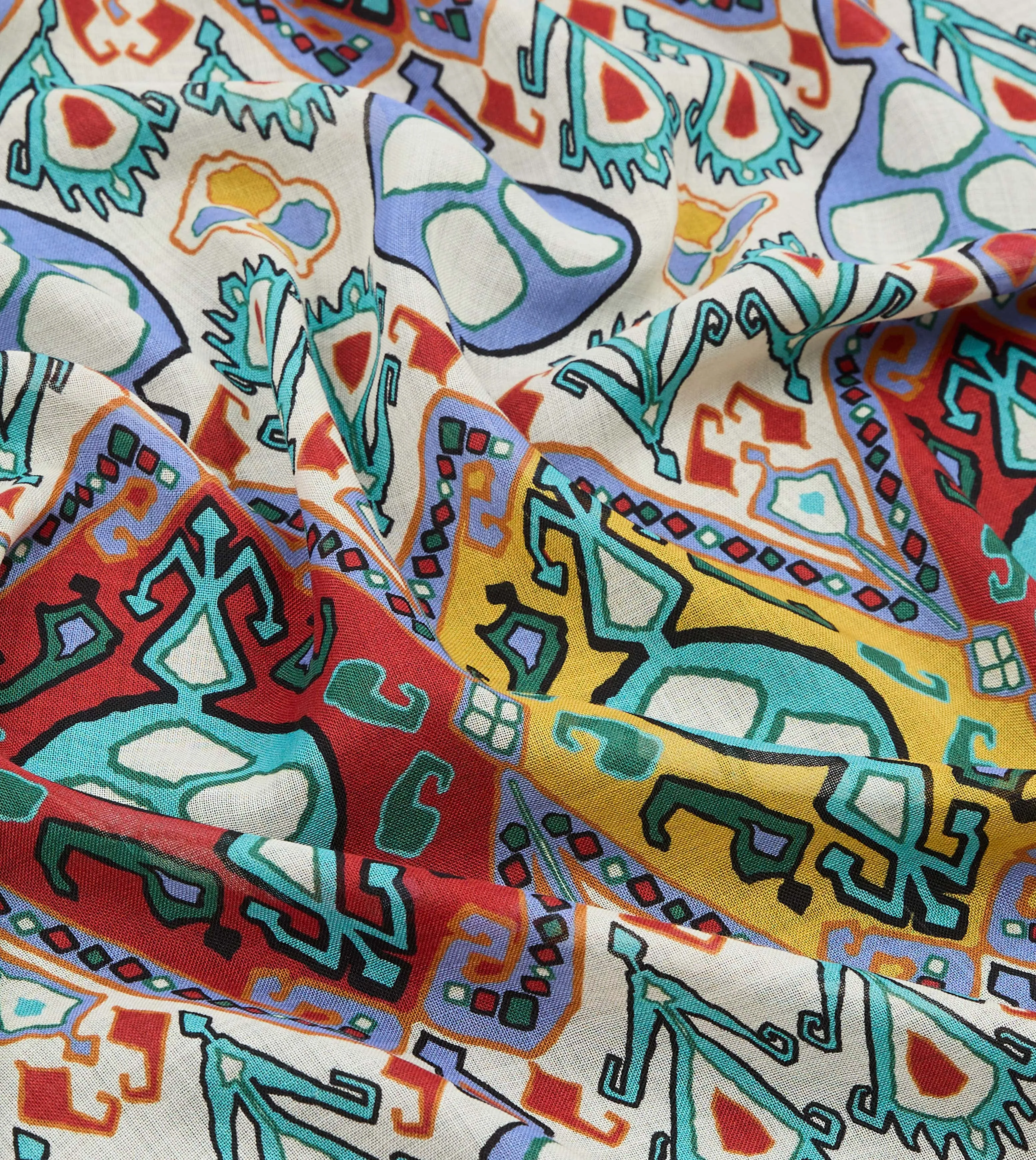 Ecru Tapestry Print Wool Silk Scarf sold by Drake's London product image thumbnail 2