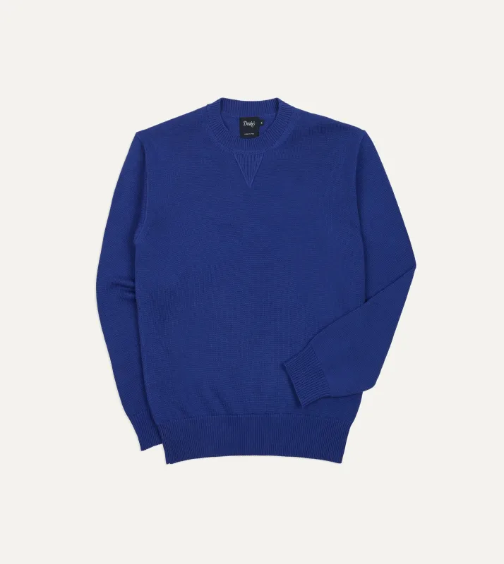 Blue Wool-Cotton Knit Sweatshirt sold by Drake's London