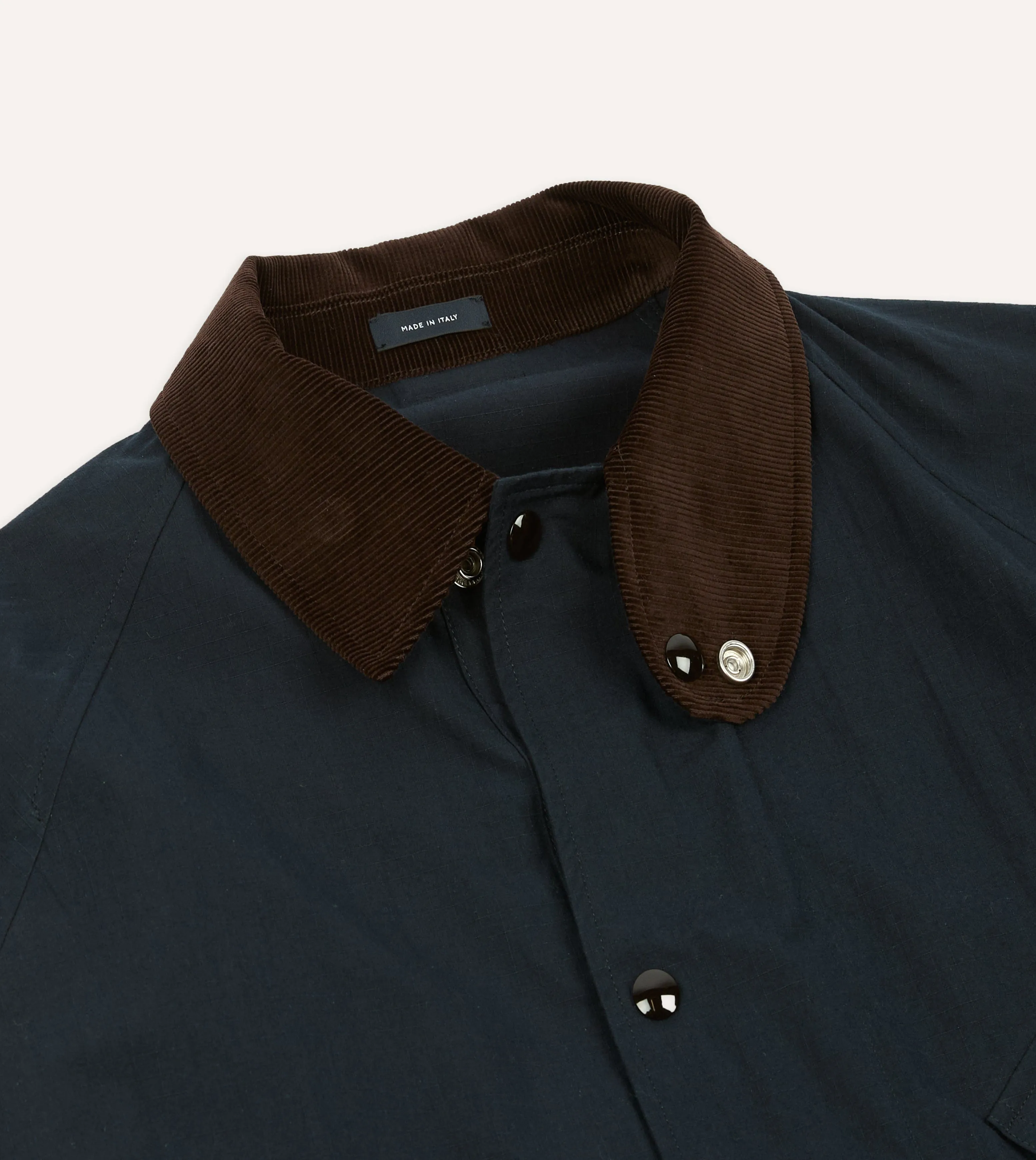 Navy Ripstop Cotton D-77 Parka sold by Drake's London product image thumbnail 3