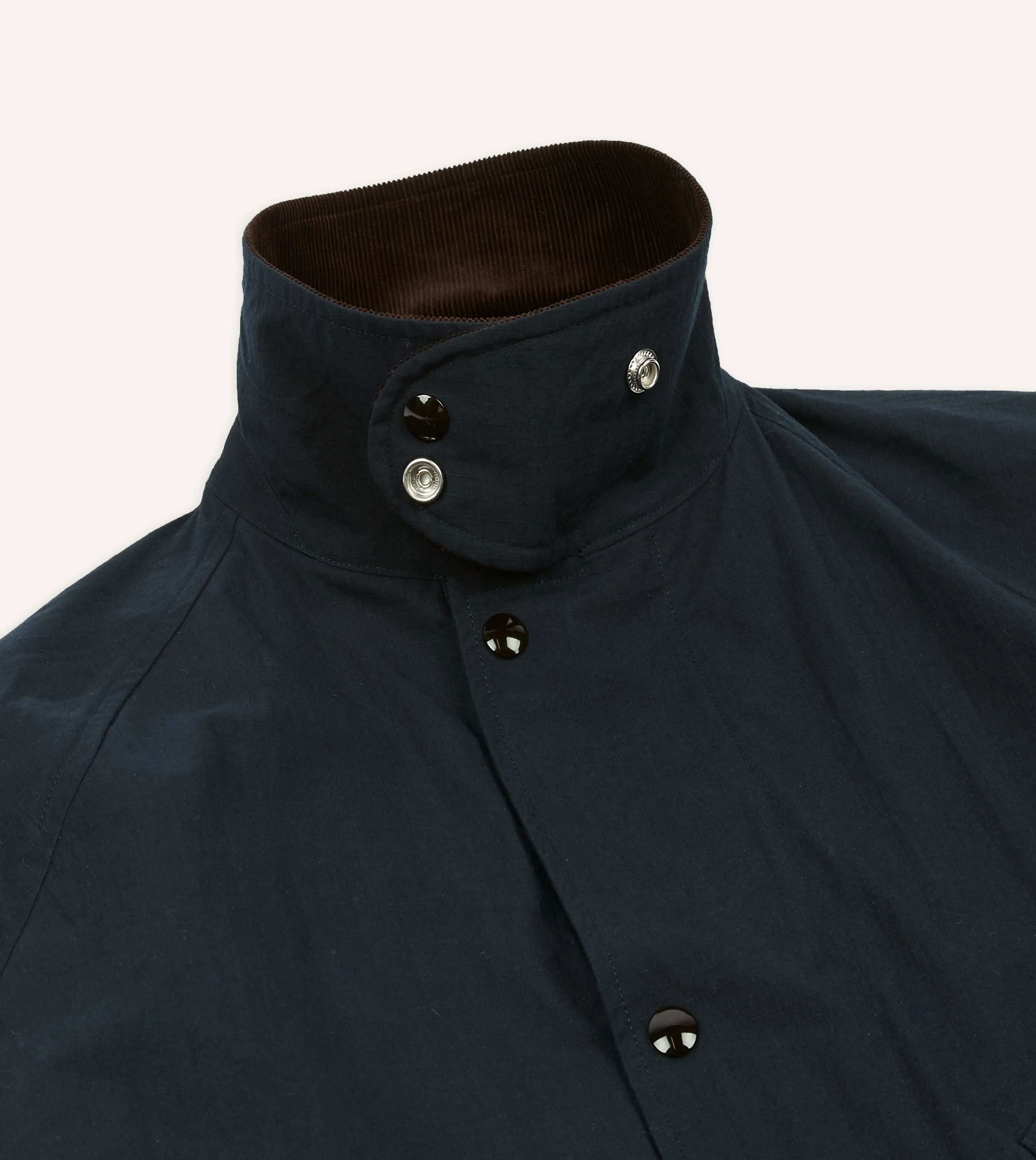 Navy Ripstop Cotton D-77 Parka sold by Drake's London product image thumbnail 4