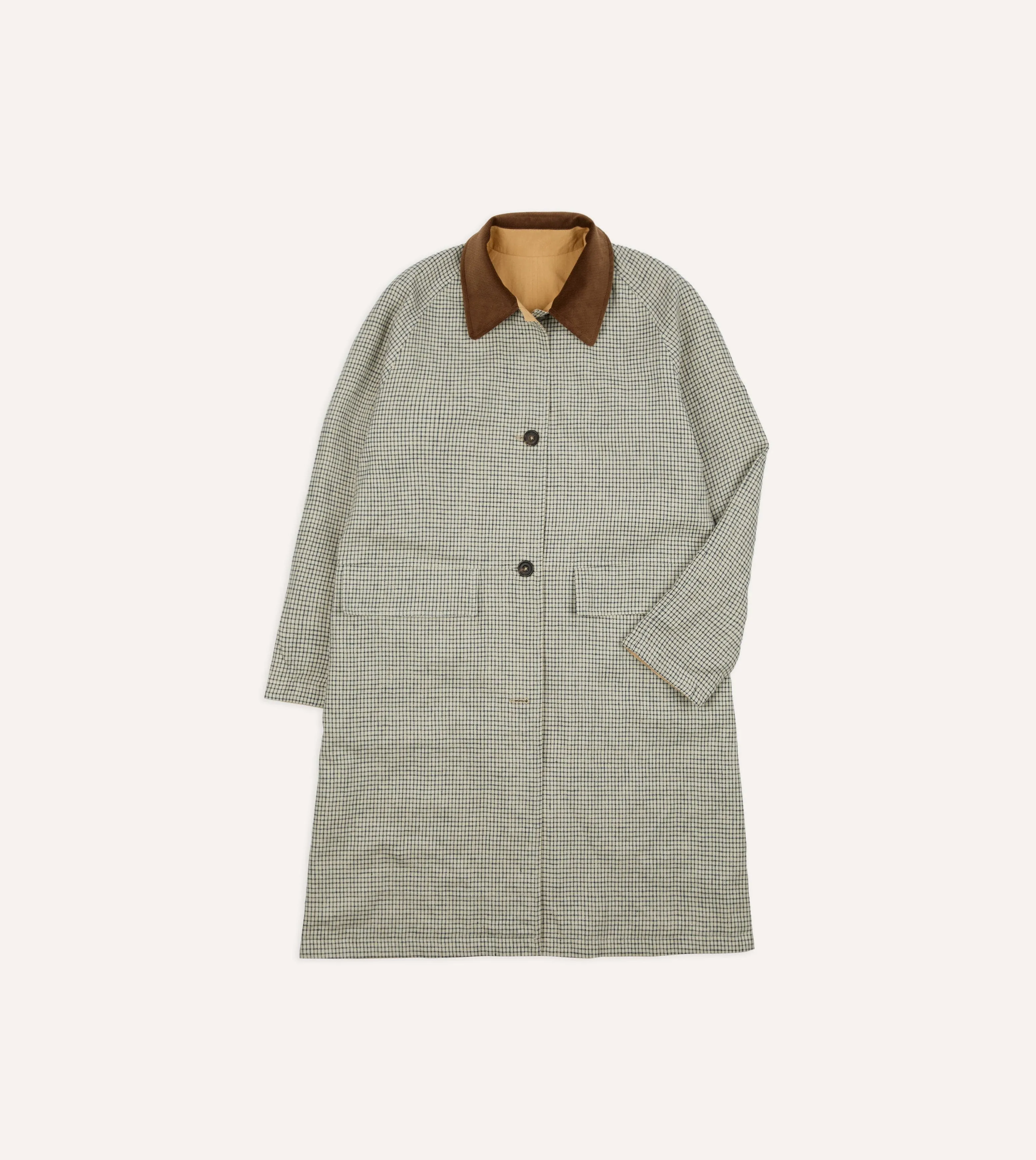 Reversible Linen–Cotton Raglan Mac sold by Drake's London product image thumbnail 2