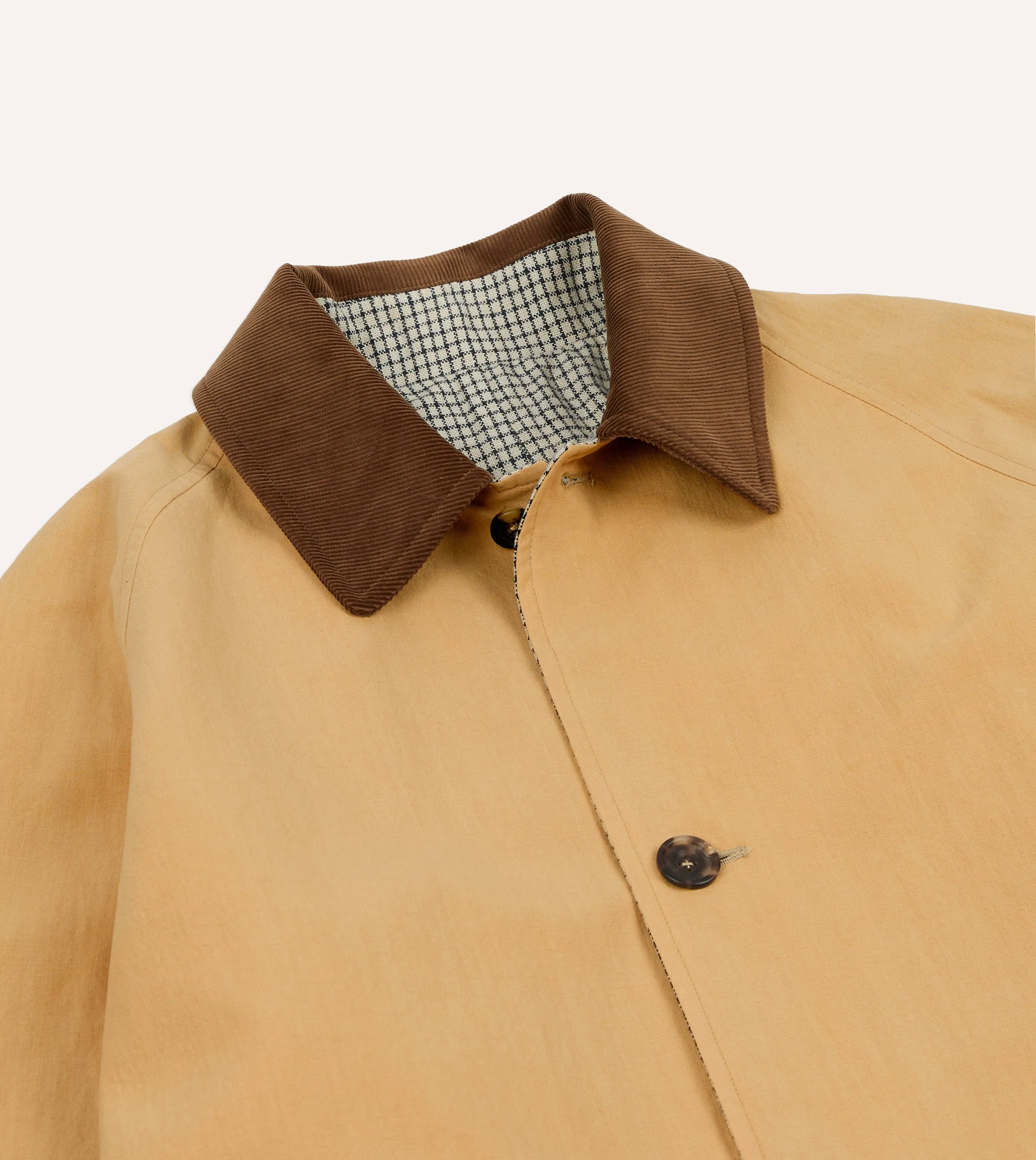 Reversible Linen–Cotton Raglan Mac sold by Drake's London product image thumbnail 4