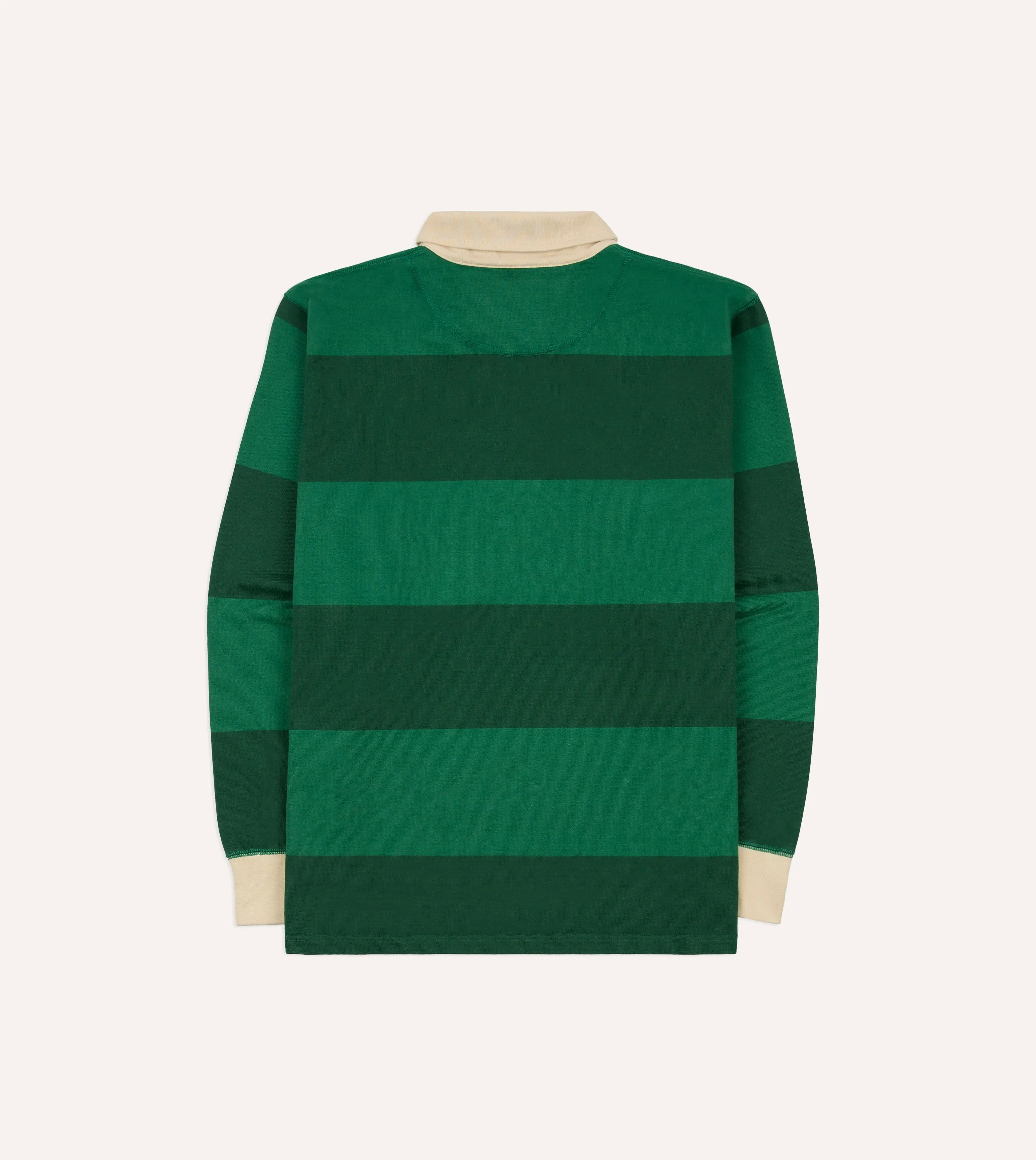 Green Block Stripe Cotton Quarter Zip Rugby Shirt sold by Drake's London product image thumbnail 5