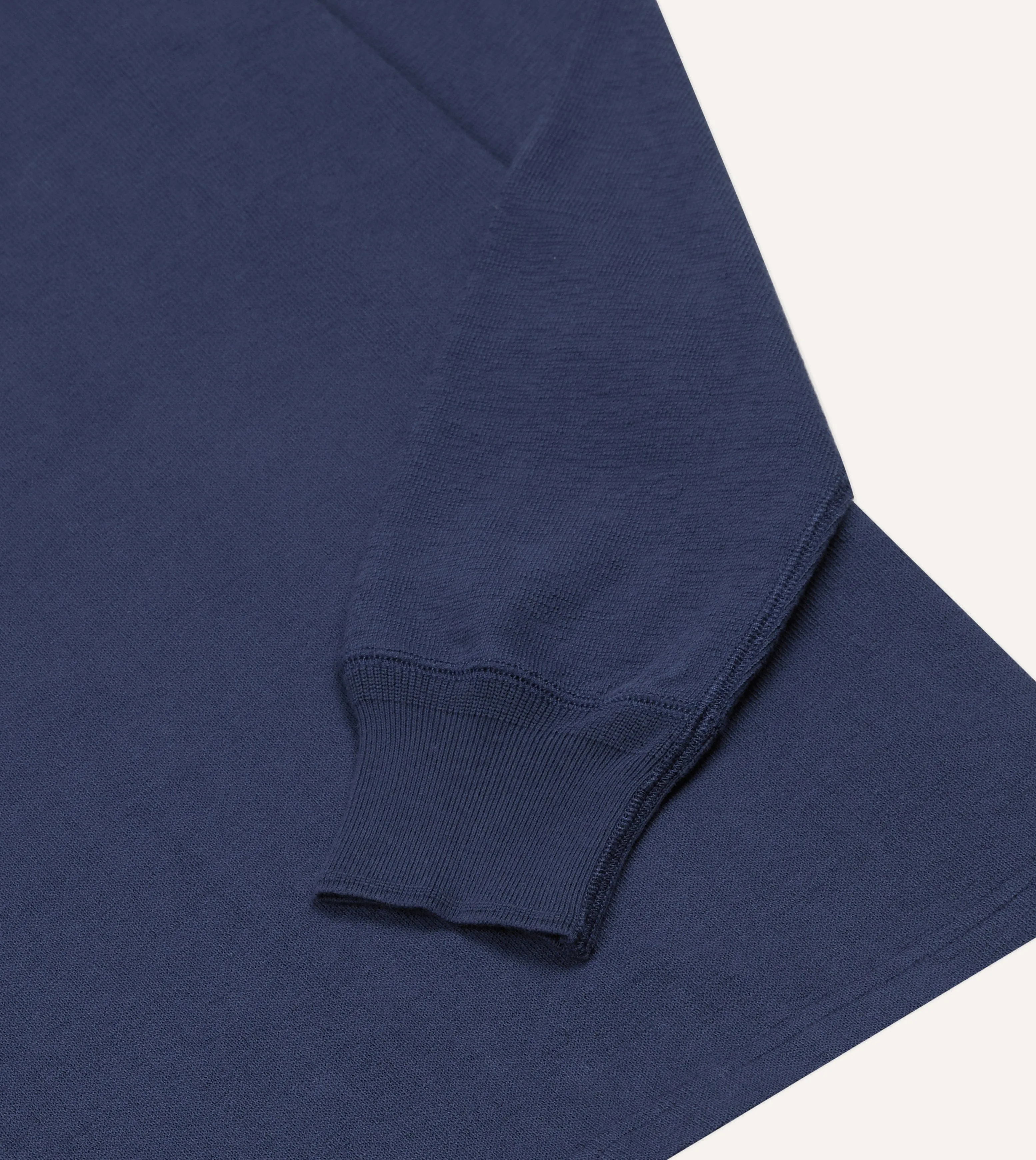 Navy Cotton Long-Sleeve Mock Neck Hiking T-Shirt sold by Drake's London product image thumbnail 4