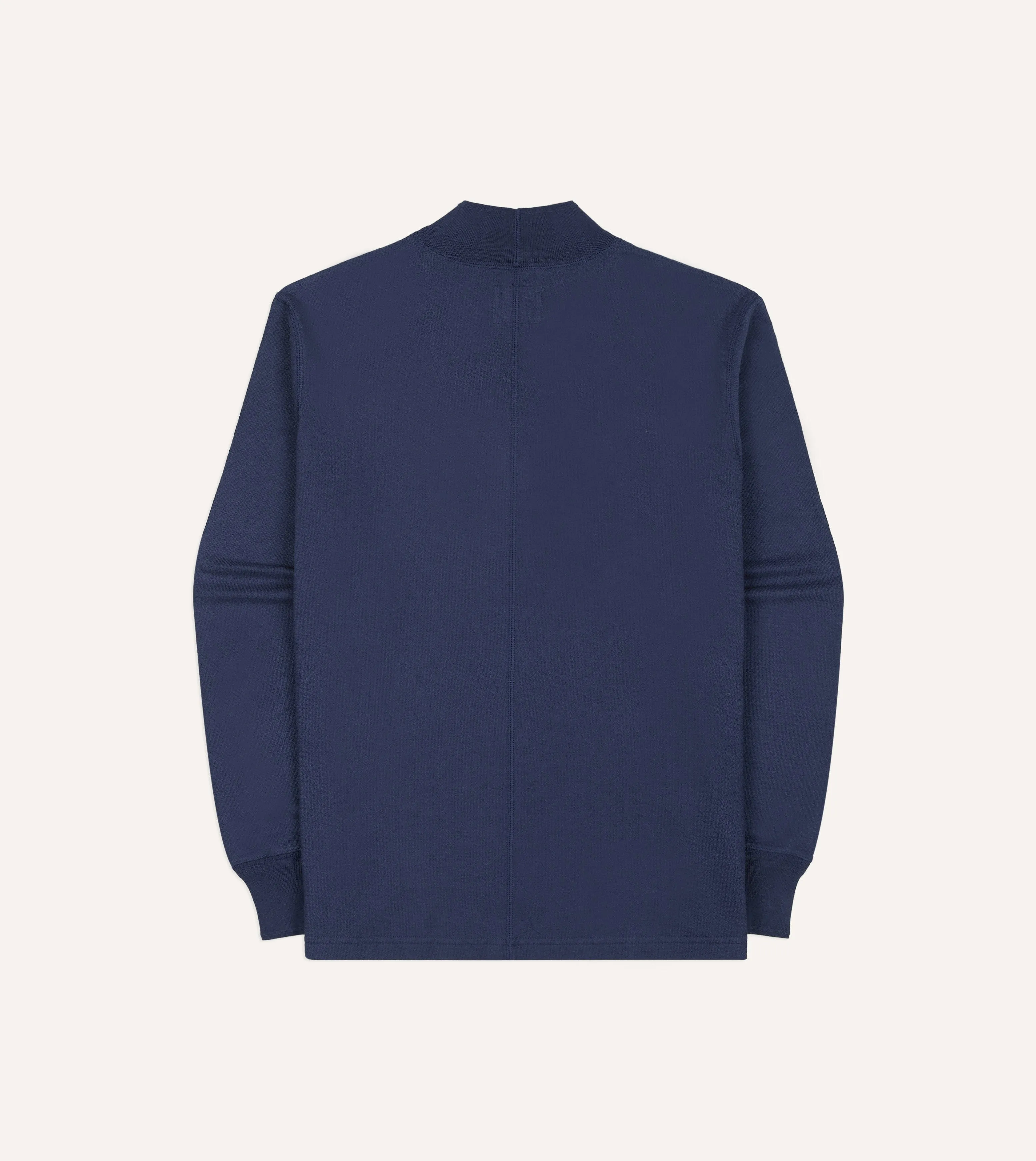 Navy Cotton Long-Sleeve Mock Neck Hiking T-Shirt sold by Drake's London product image thumbnail 5