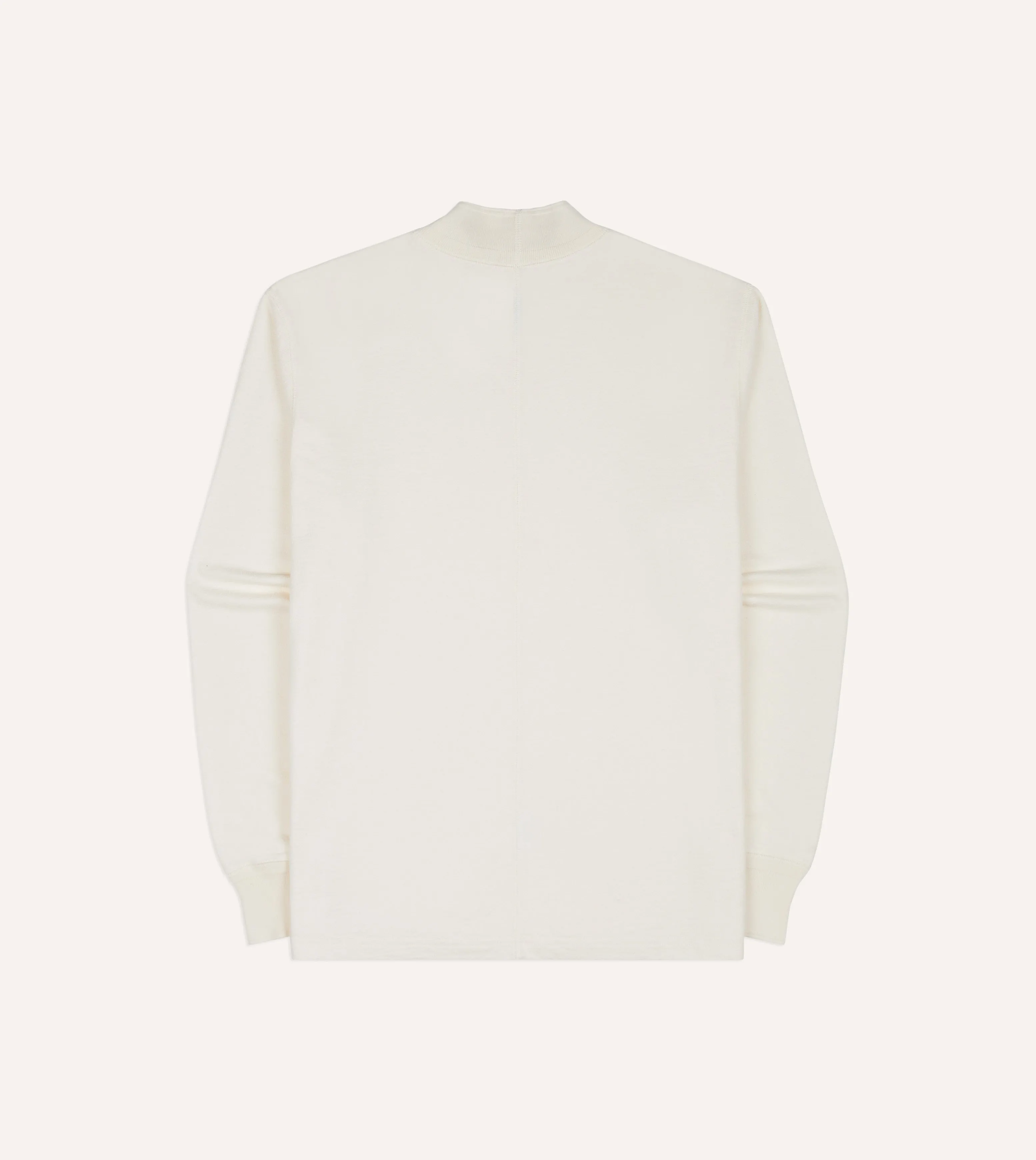 Antique White Cotton Long-Sleeve Mock Neck Hiking T-Shirt sold by Drake's London product image thumbnail 5