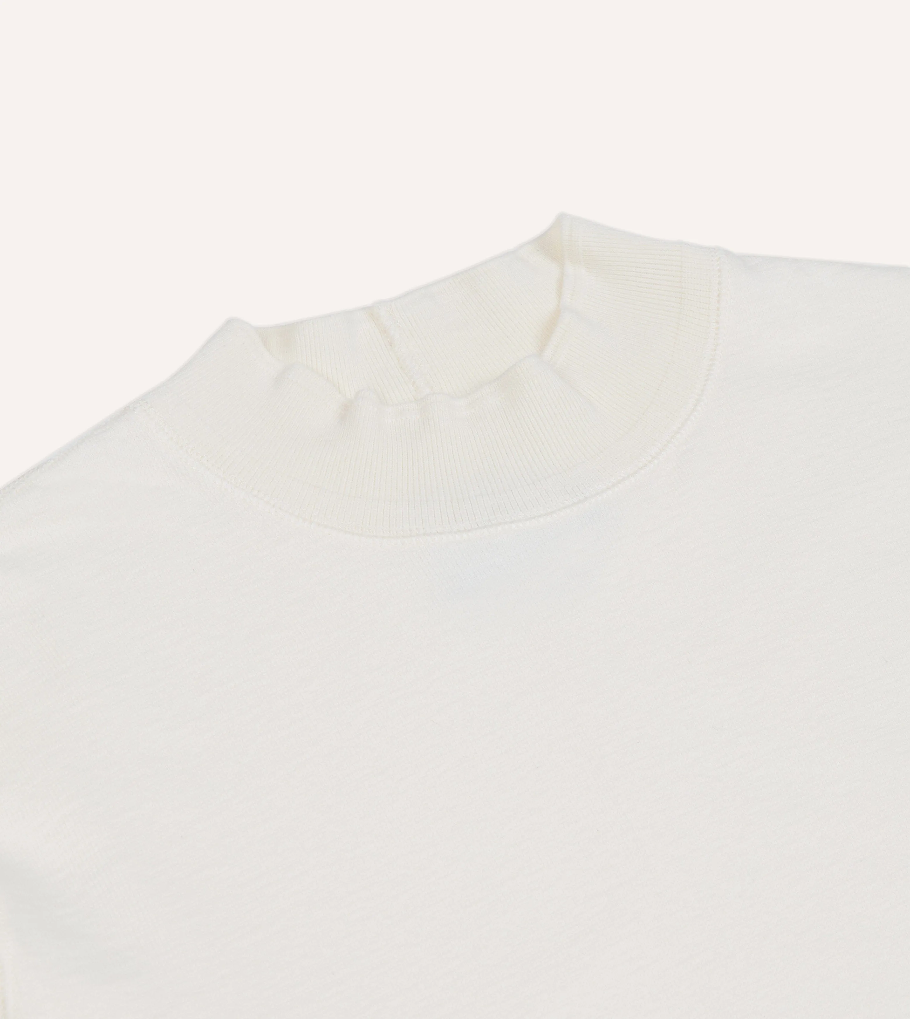 Antique White Cotton Long-Sleeve Mock Neck Hiking T-Shirt sold by Drake's London product image thumbnail 3