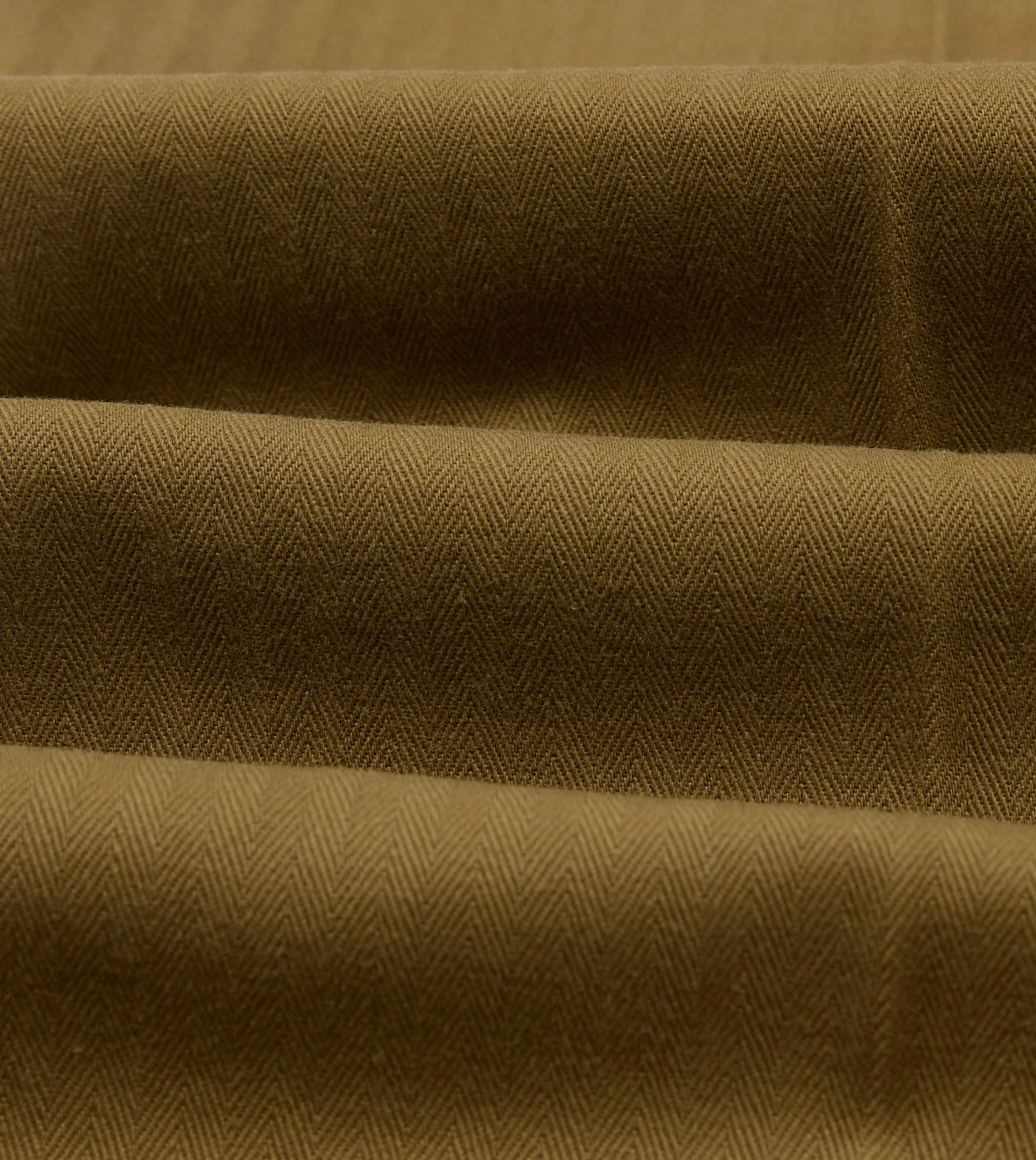 Khaki Herringbone Cotton Wide Leg Flat Front Chino sold by Drake's London product image thumbnail 2