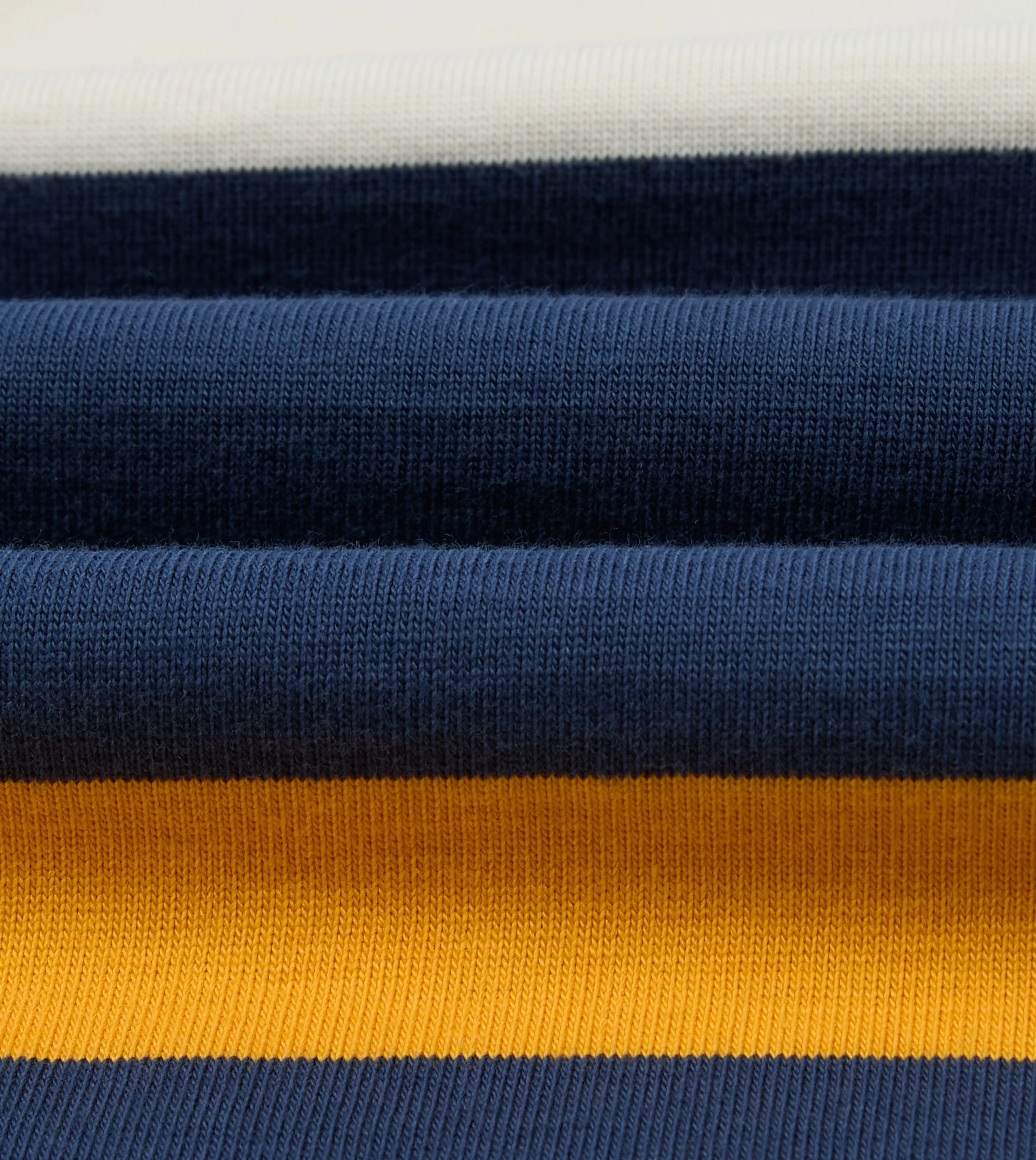 Navy and Yellow Stripe Cotton Quarter Zip Rugby Shirt sold by Drake's London product image thumbnail 4