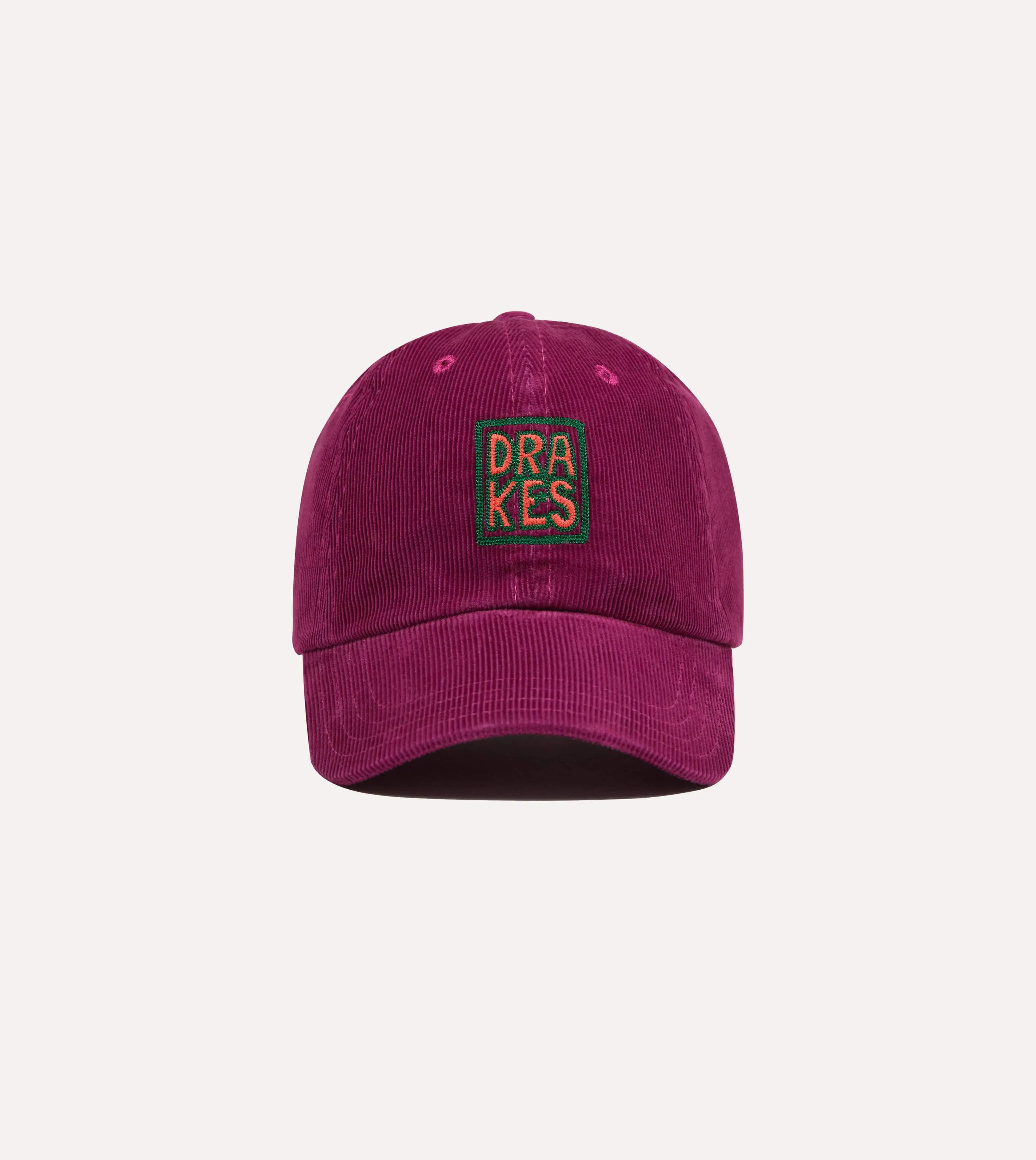 Drake's Square Font Cord Baseball Cap sold by Drake's London