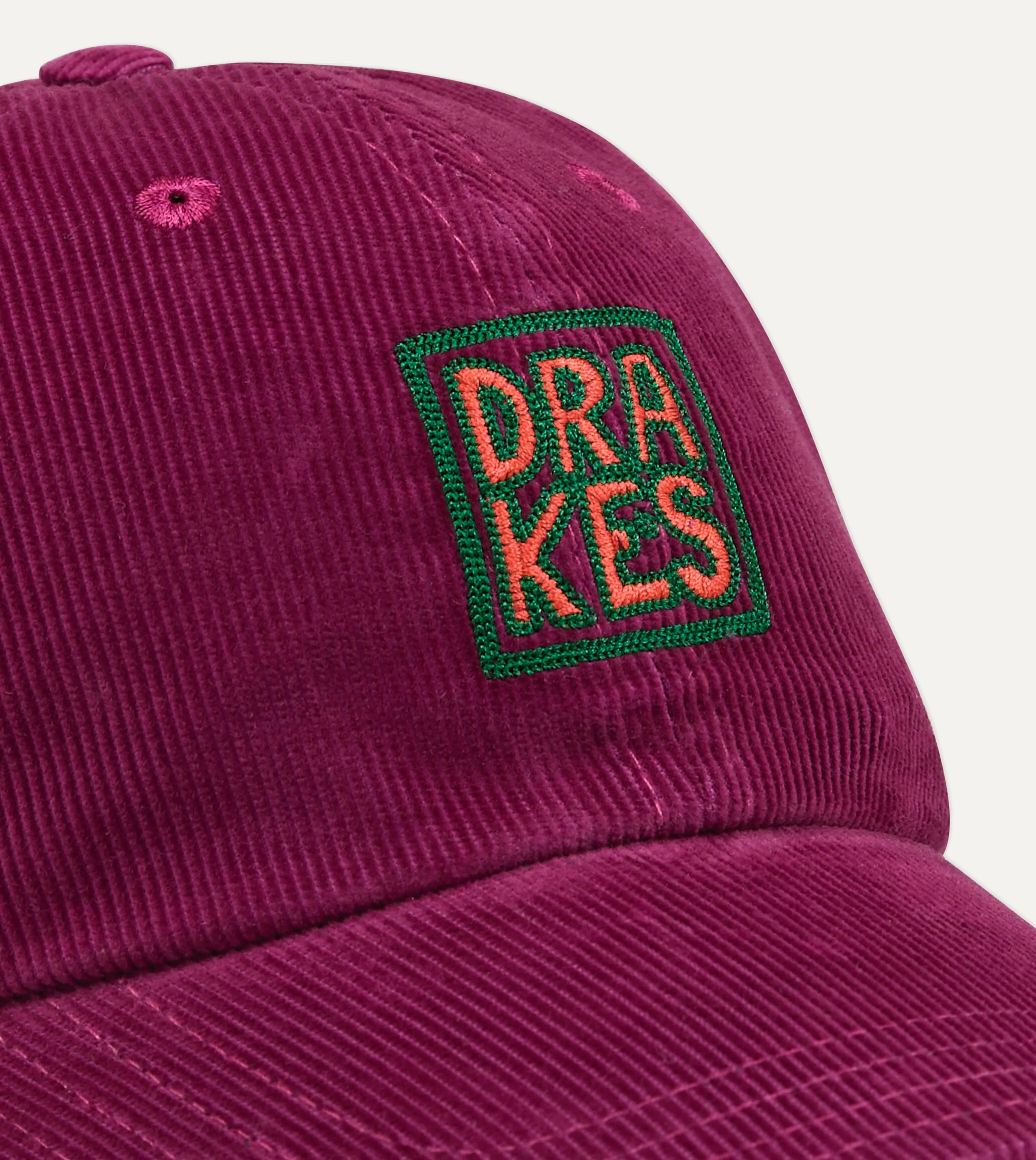 Drake's Square Font Cord Baseball Cap sold by Drake's London product image thumbnail 3