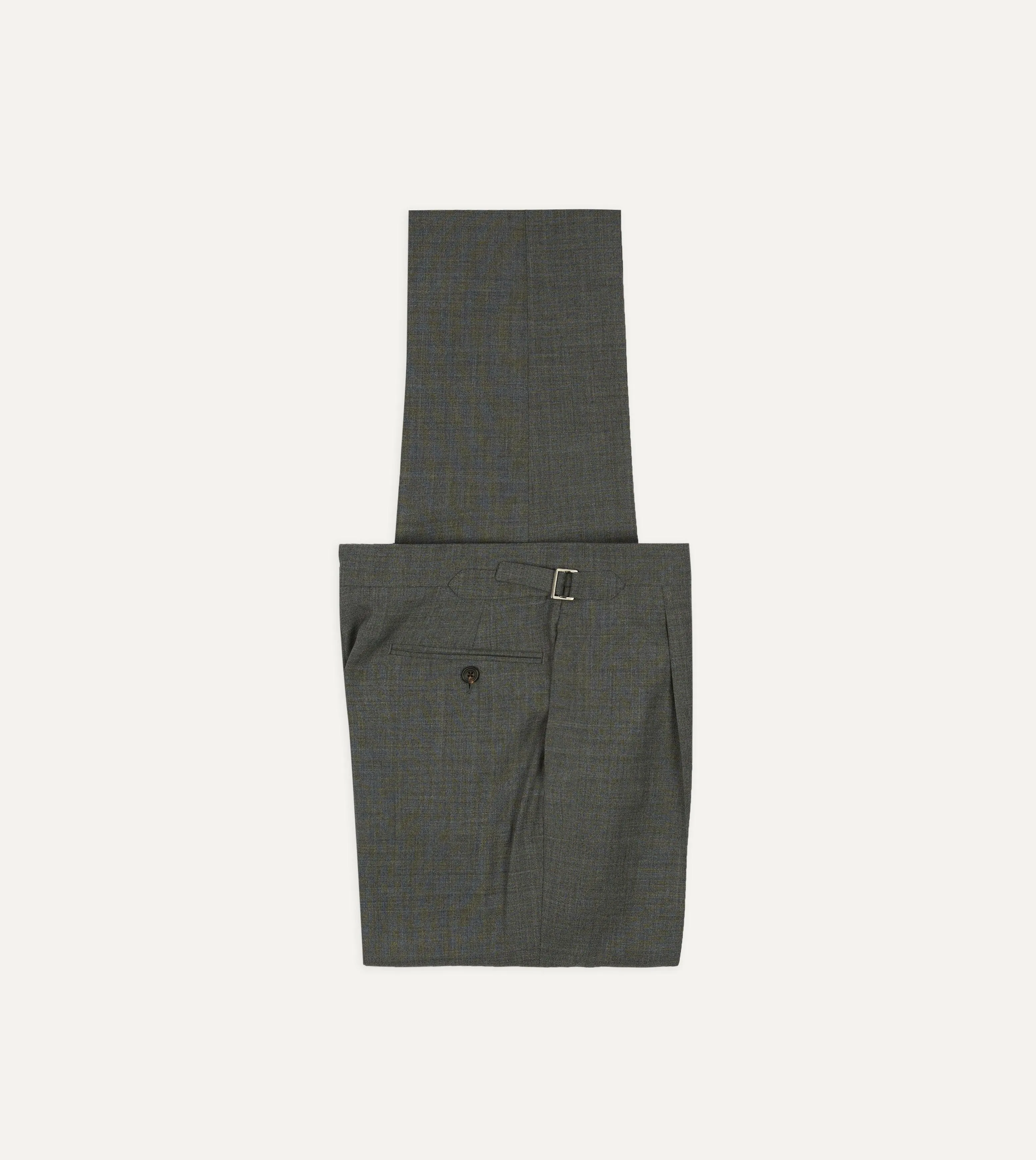 Light Grey Fresco Lite® Single Pleat Trouser sold by Drake's London