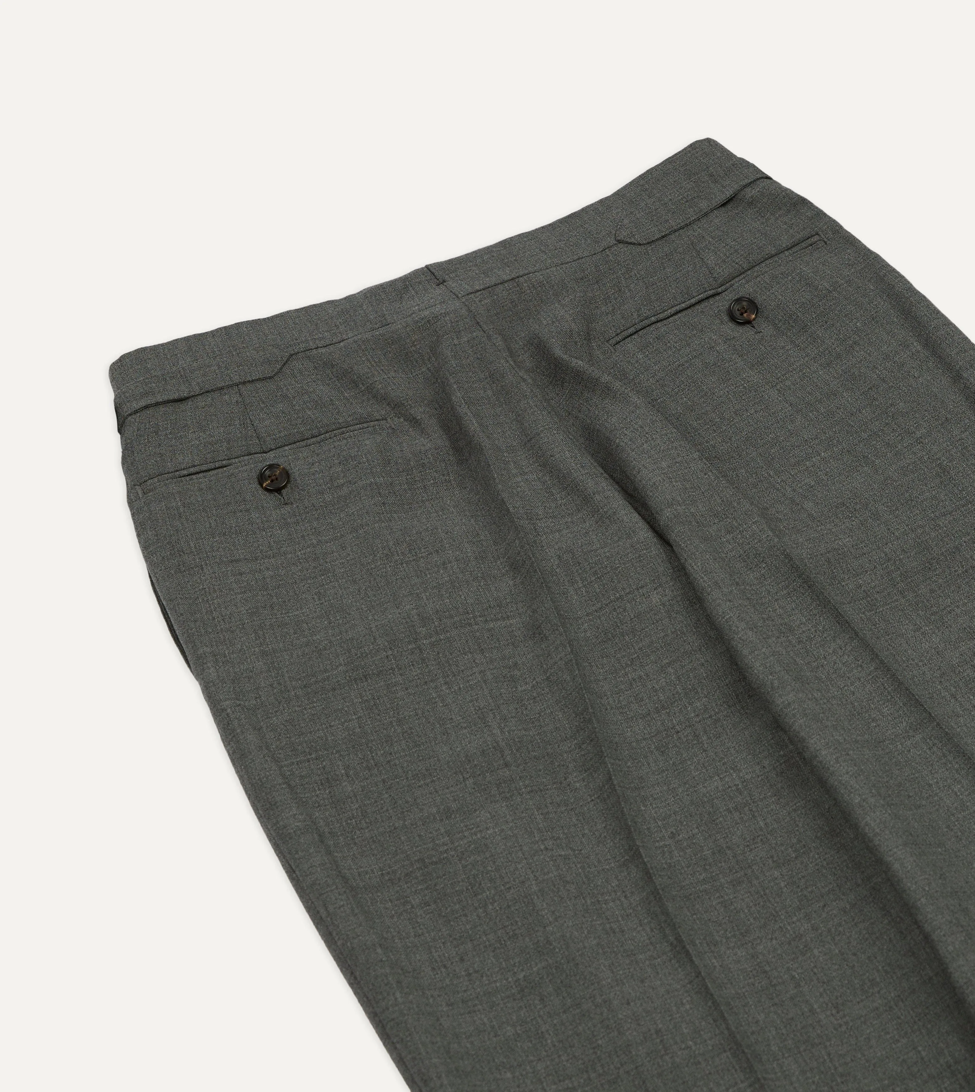 Light Grey Fresco Lite® Single Pleat Trouser sold by Drake's London product image thumbnail 5