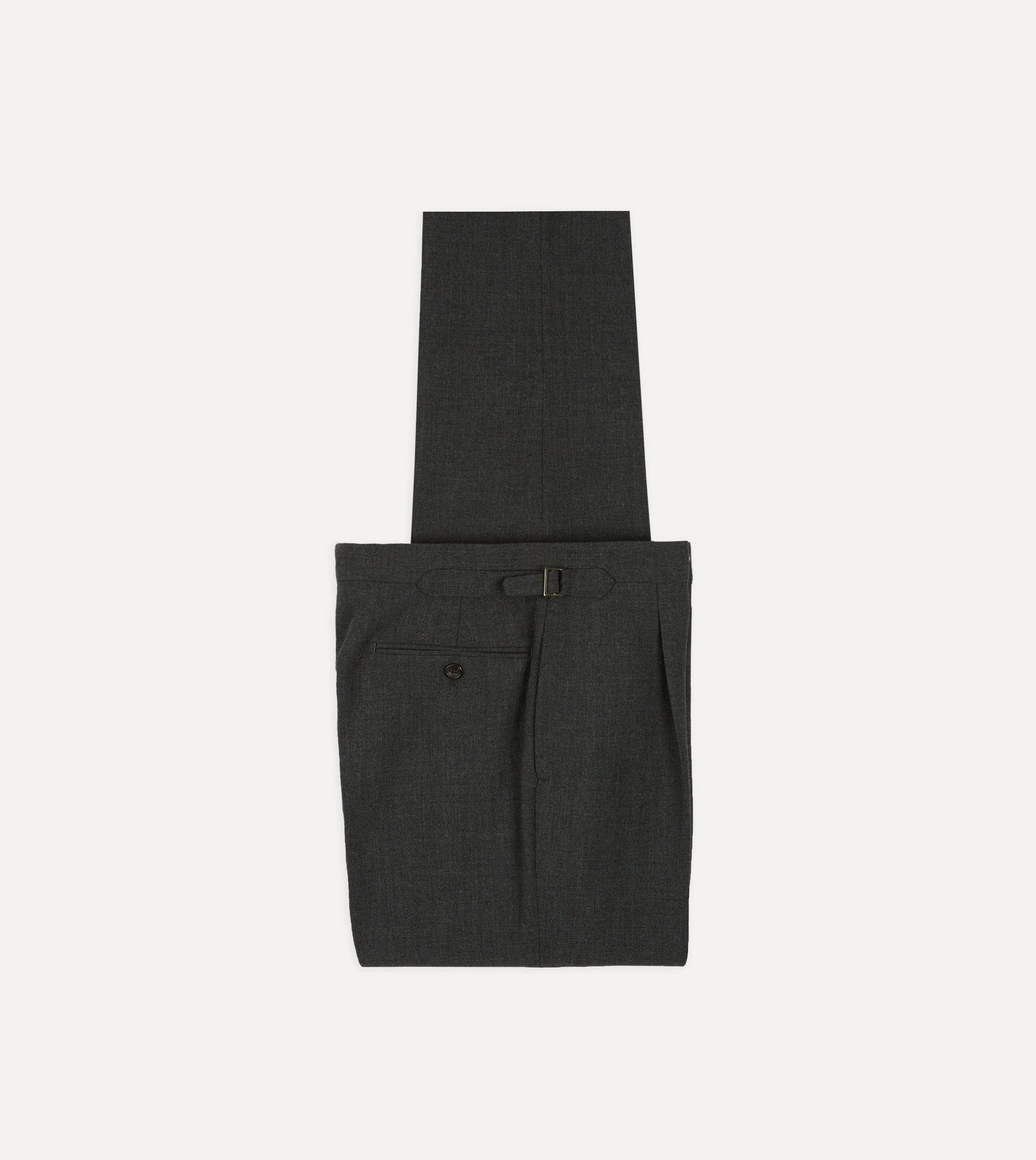 Grey Fresco® Wool Single Pleat Trouser sold by Drake's London