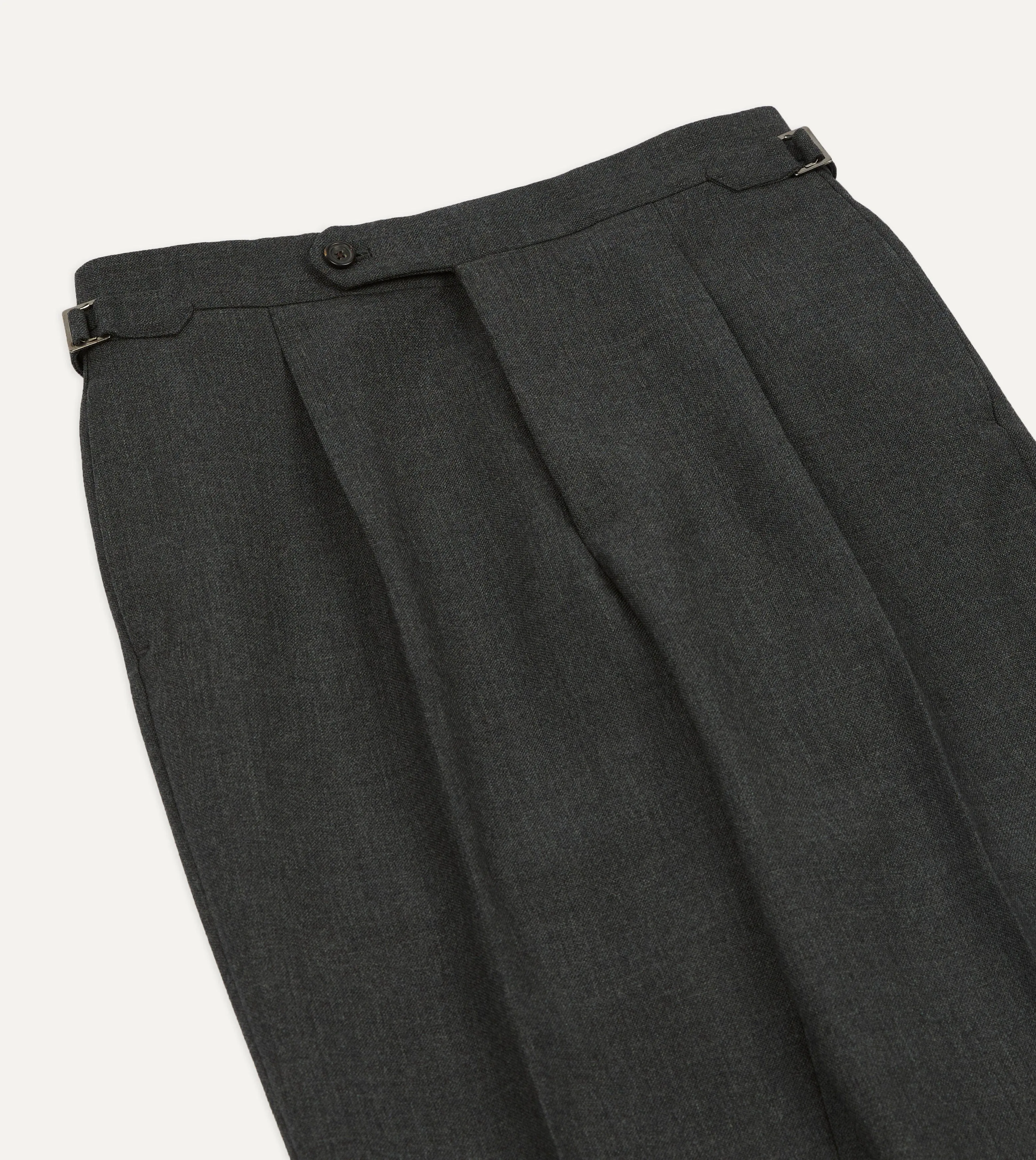 Grey Fresco® Wool Single Pleat Trouser sold by Drake's London product image thumbnail 4
