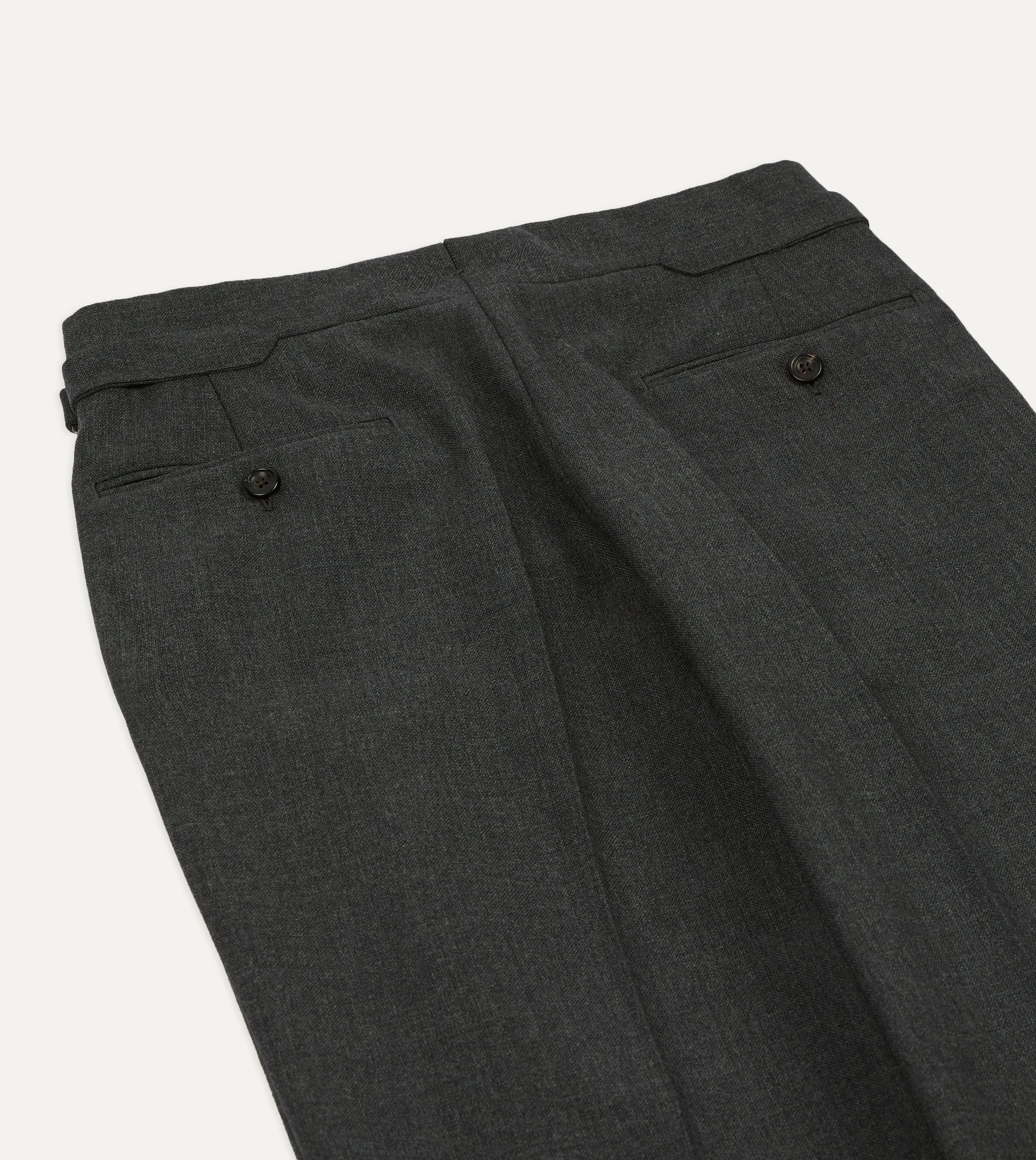 Grey Fresco® Wool Single Pleat Trouser sold by Drake's London product image thumbnail 5